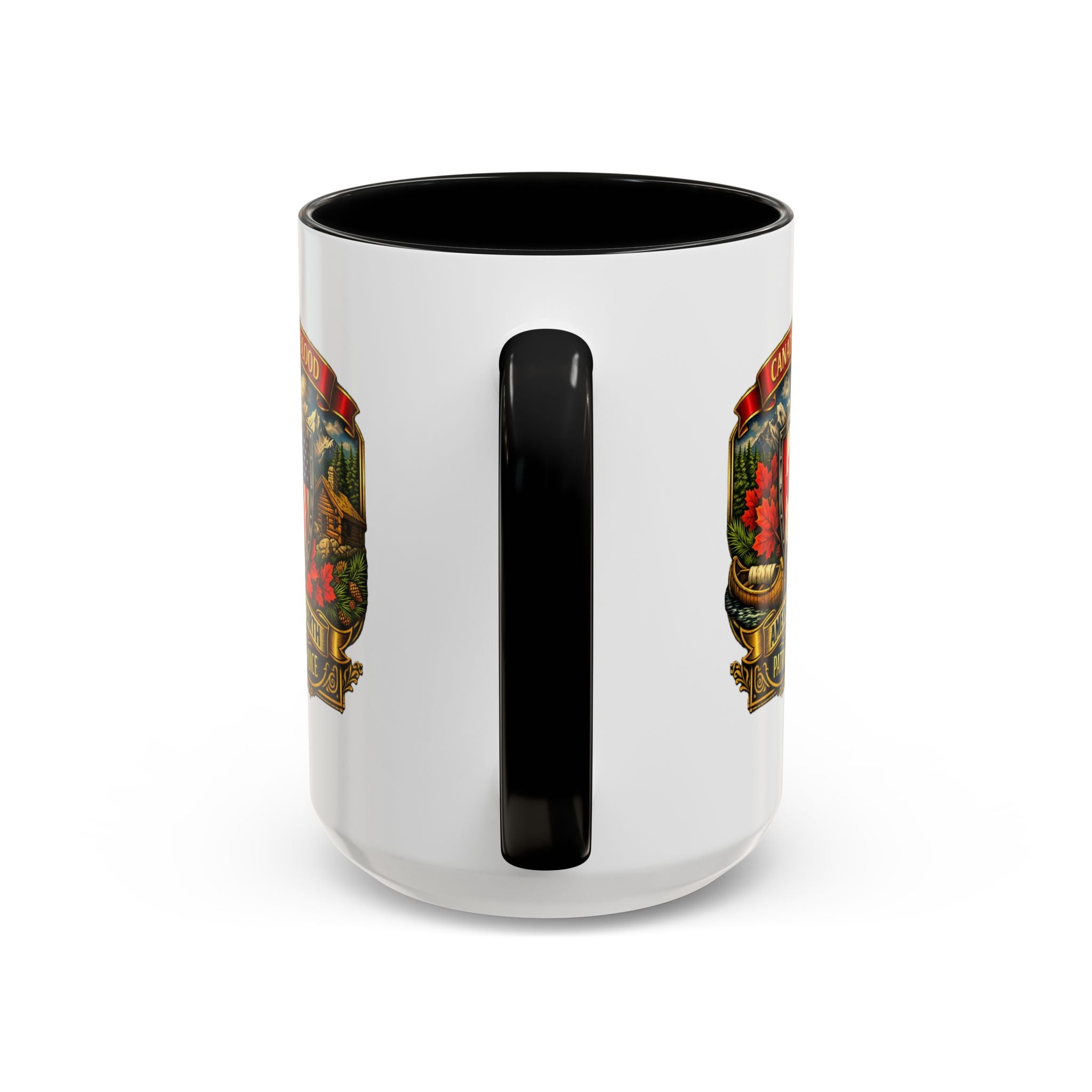 Canadian/American Pride Coat of Arms Accent Coffee Mug (11/15oz)