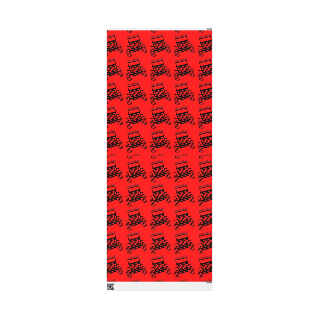 4X4 Off-Road Wrapping Paper Roll — Red Holiday Pattern for the Jeep lover.