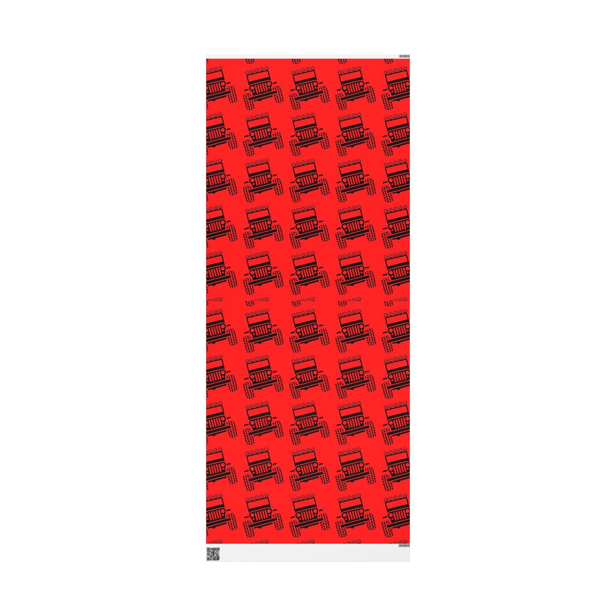 4X4 Off-Road Wrapping Paper Roll — Red Holiday Pattern for the Jeep lover.