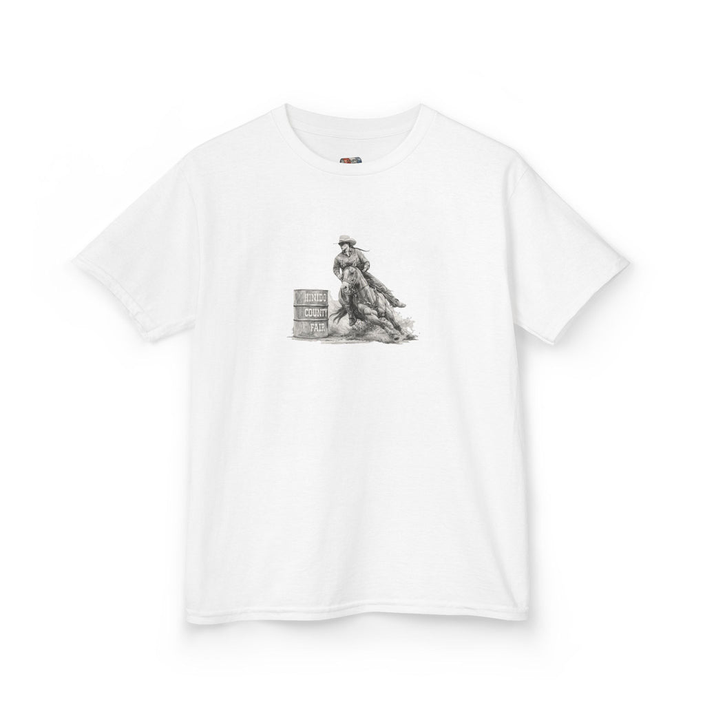 Kids T-Shirt — 'Always Keep Your Eye On the Next Barrel' Cowgirl Graphic