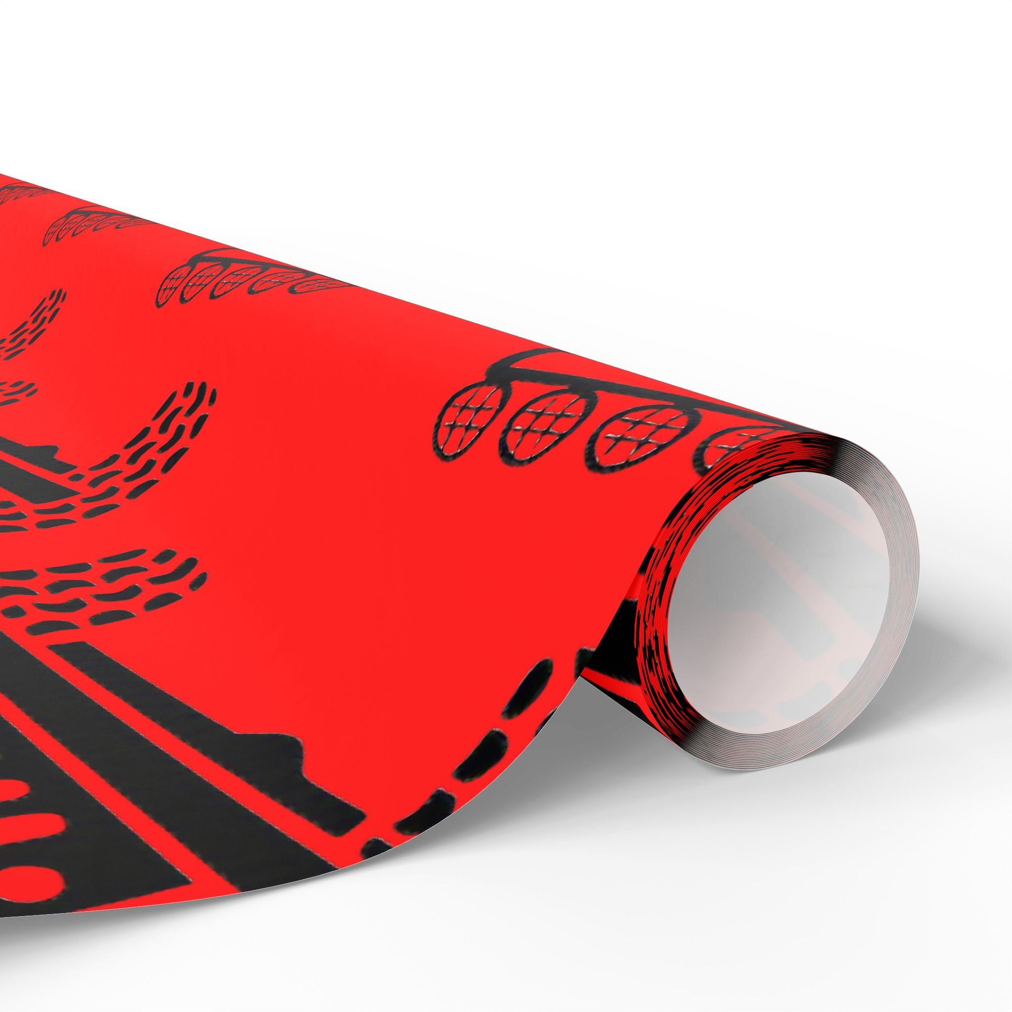 4X4 Off-Road Wrapping Paper Roll — Red Holiday Pattern for the Jeep lover.