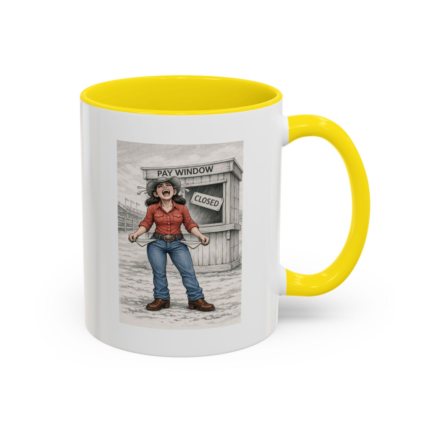 Out of the Money Barrel Racing Coffee Mug — Rodeo Cowgirl Accent Mug (11/15 oz)
