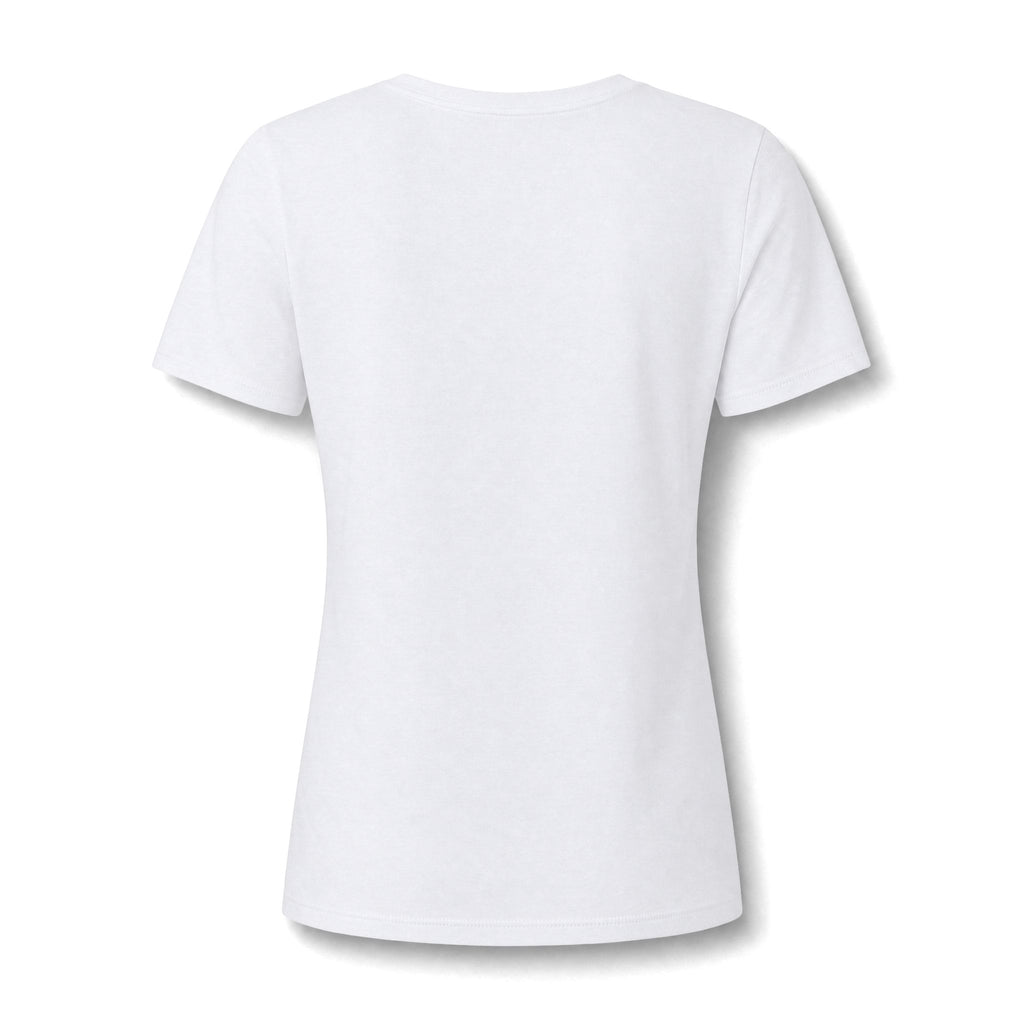 Women's V-Neck Tee — Floral Turquoise Bull Skull Graphic