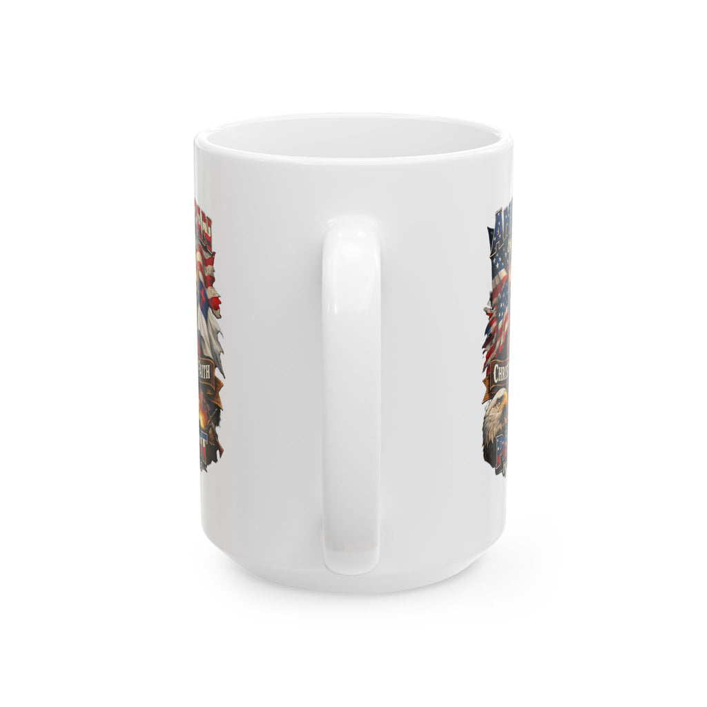 Patriotic Eagle Ceramic Mug - American Flag Skull Design (11oz, 15oz)