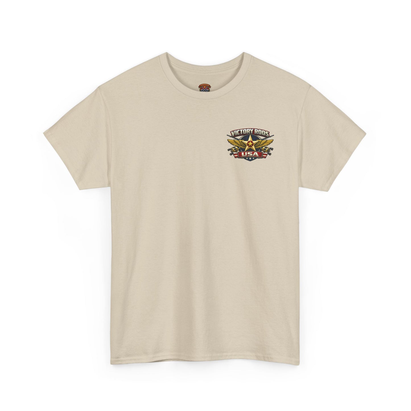 Vintage Pinup Fishing T-Shirt — “Victory Rods” Calico Carol Graphic Tee