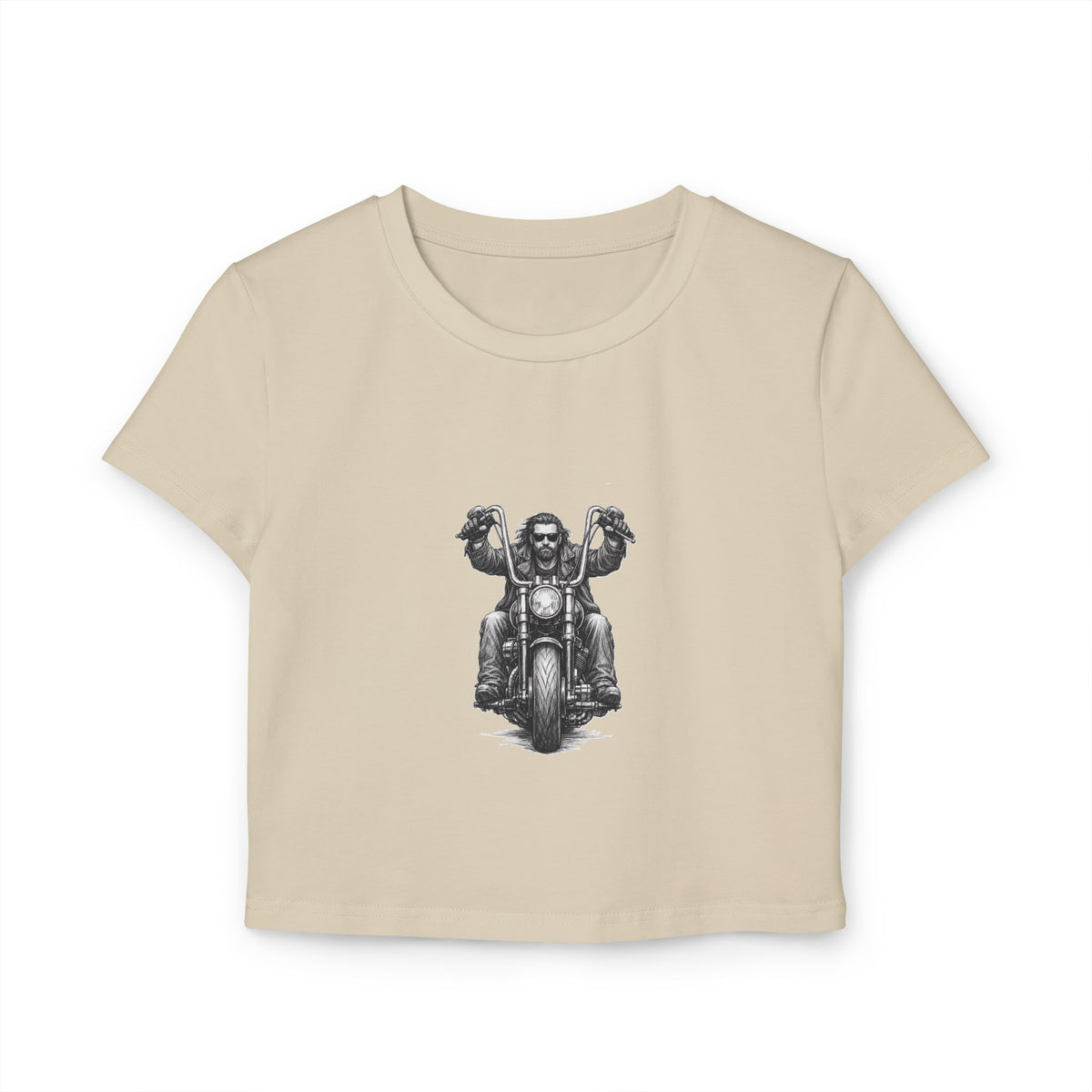 Biker Women's Baby Tee — Vintage "BBBAD" Design