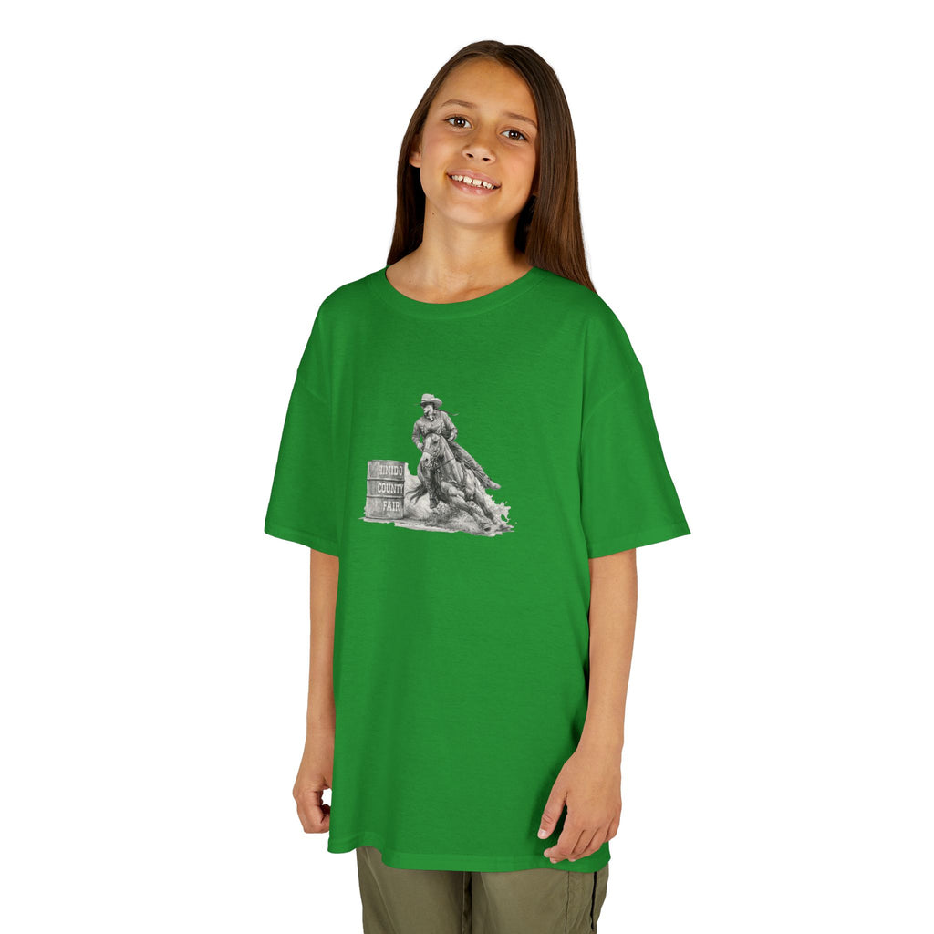 Kids T-Shirt — 'Always Keep Your Eye On the Next Barrel' Cowgirl Graphic