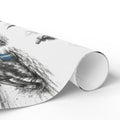Barrel Racing Wrapping Paper Roll — Black Sketch Rodeo Gift Wrap