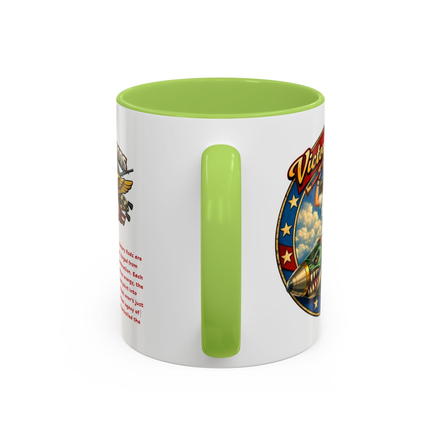 Victory Rods Sportfisherman's WWII Nose Art Pin-Up Illustration Mug | Ceramic Coffee Cup