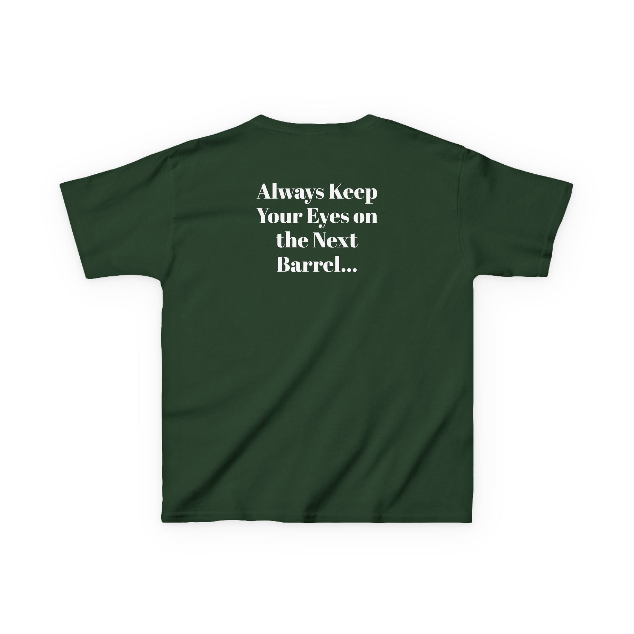 Kids T-Shirt — 'Always Keep Your Eye On the Next Barrel' Cowgirl Graphic