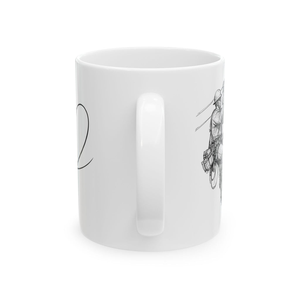 Ceramic Mug - Sketched Lineman Humorous but Sentimental Coffee Mug (15oz)