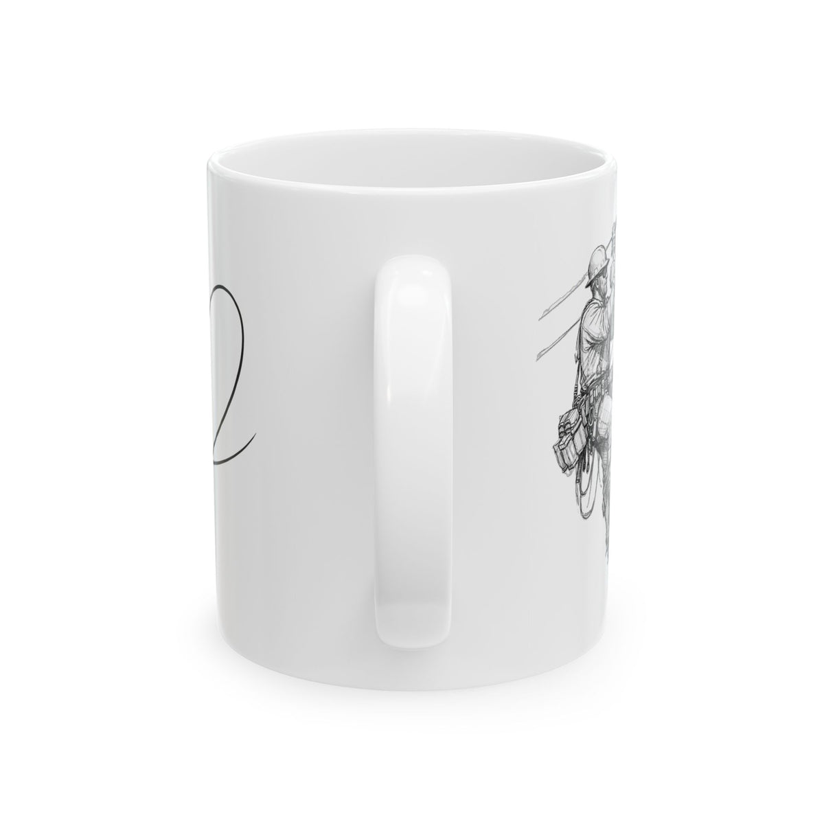 Ceramic Mug - Sketched Lineman Humorous but Sentimental Coffee Mug (15oz)