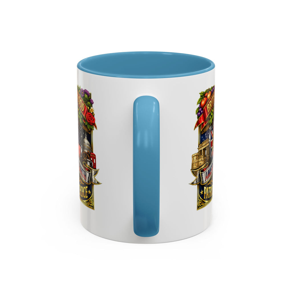 British Pride Coffee Mug — "British by Blood, American by Birth, Patriot by Choice" Patriotic Ceramic Mug