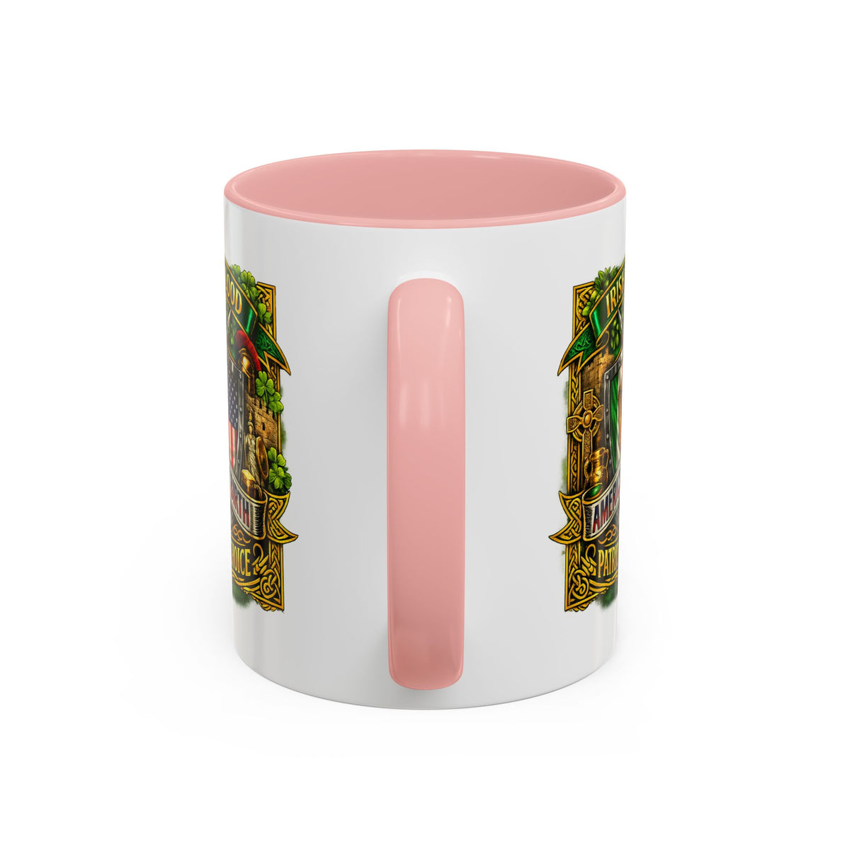 Irish Pride Coffee Mug — "Irish by Blood, American by Birth, Patriot by Choice" Patriotic Ceramic Mug