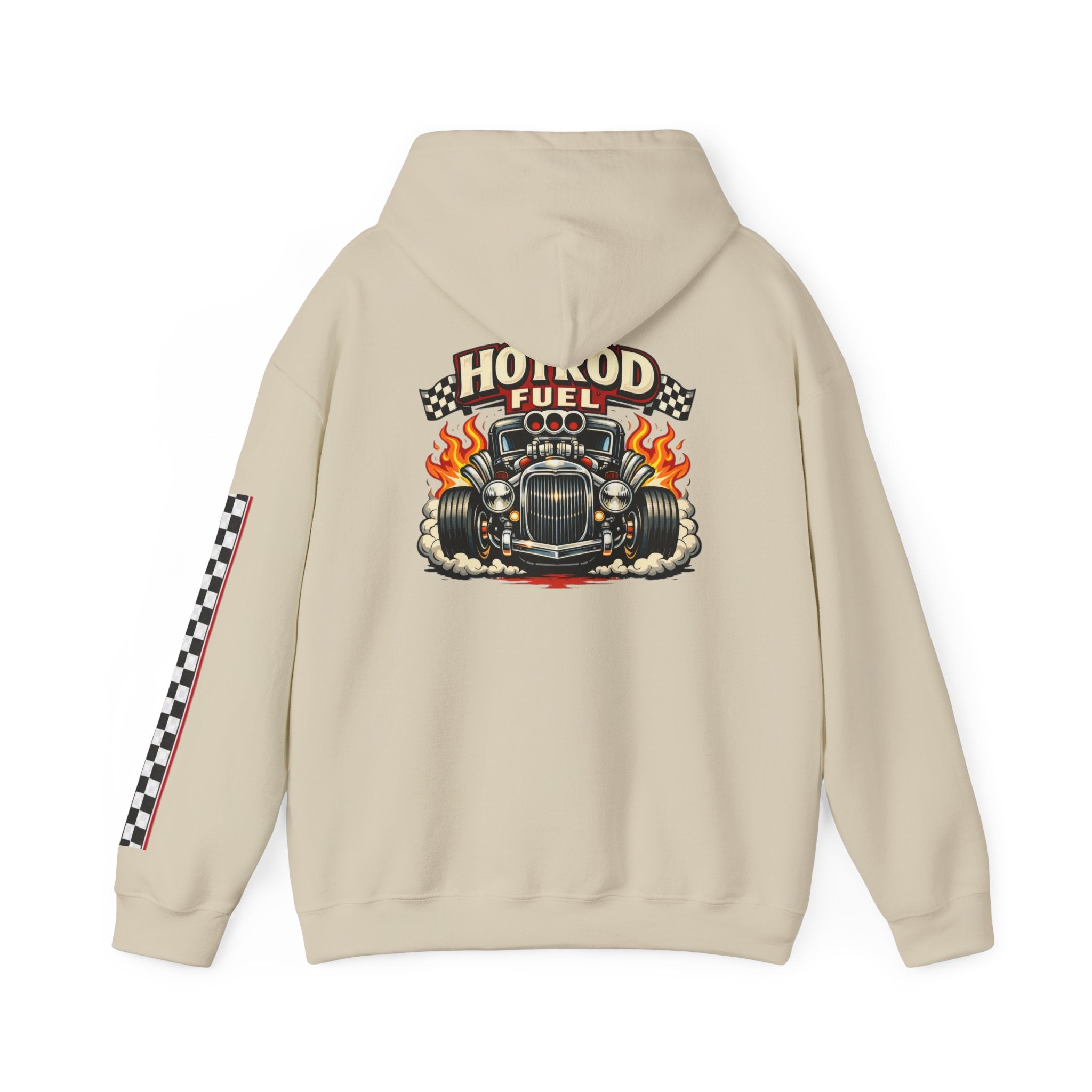 Hot Rod Hoodie — "Hot Rod Fuel" Vintage Car Racing Pullover