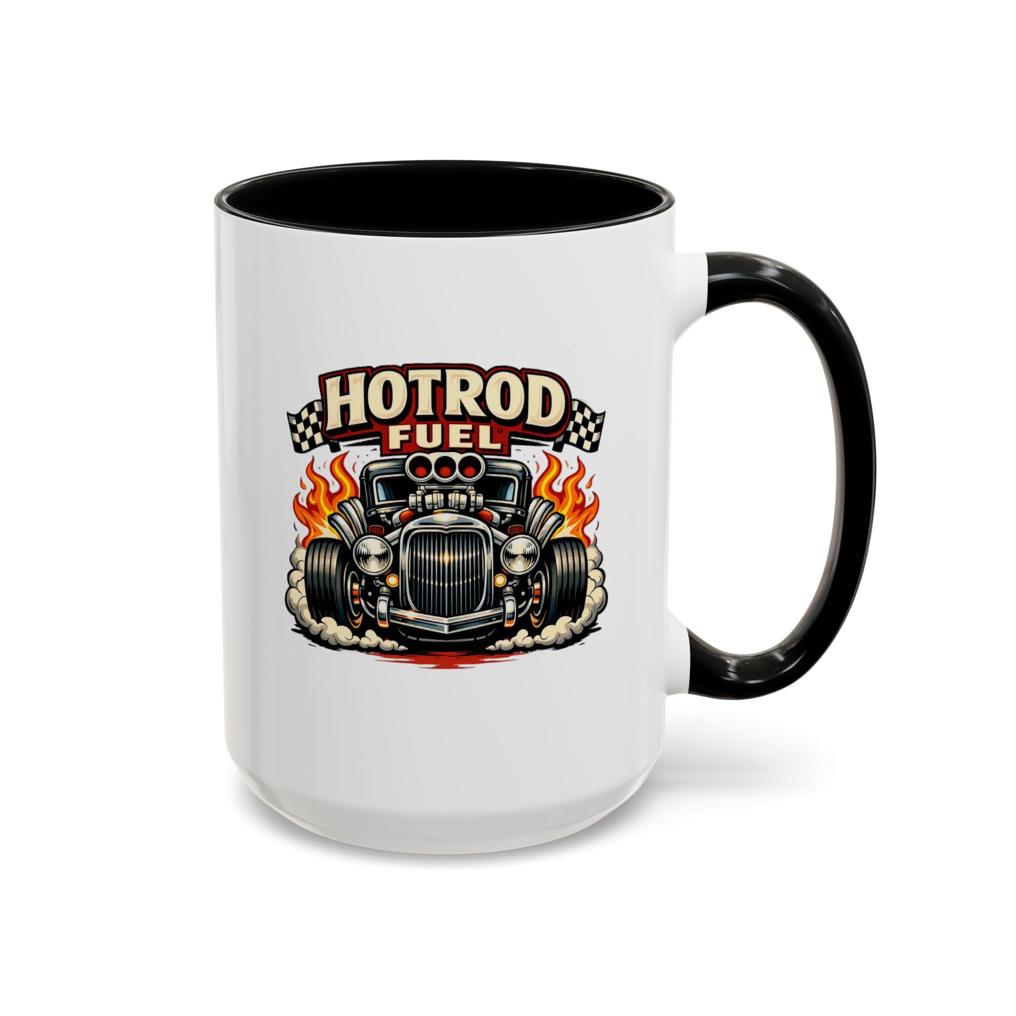 Hot Rod Fuel Coffee Mug — Vintage Muscle Car Racing Accent Mug