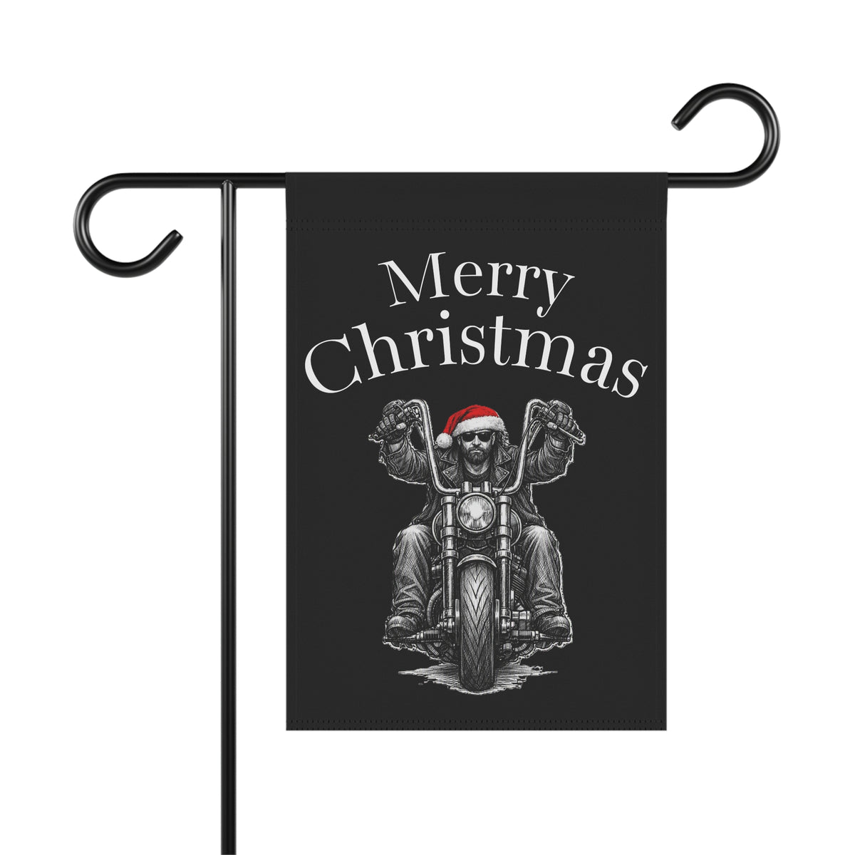 Merry Christmas Biker Garden Flag