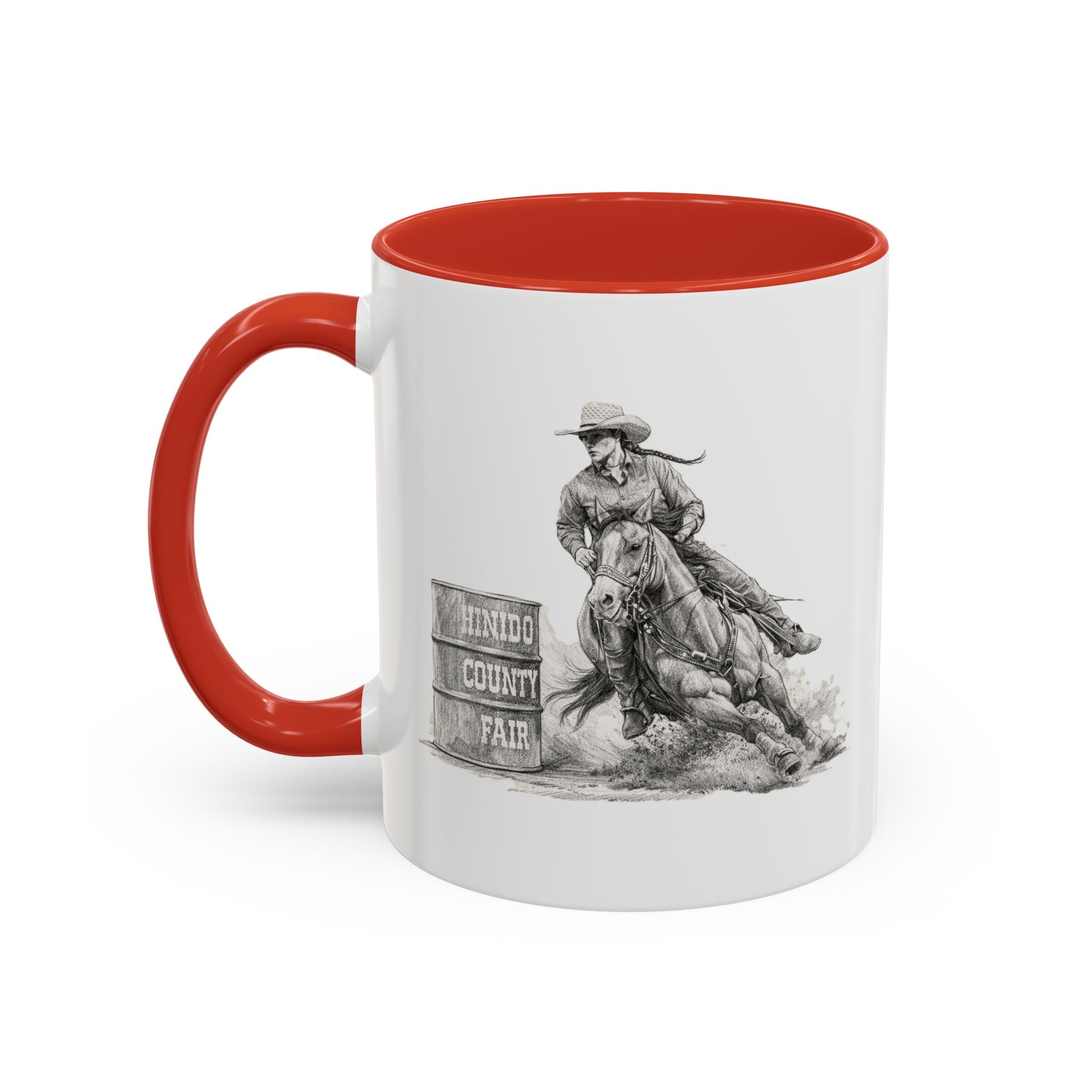 Barrel Racing Coffee Mug — "Horse and Rider Focused on the Next Barrel"