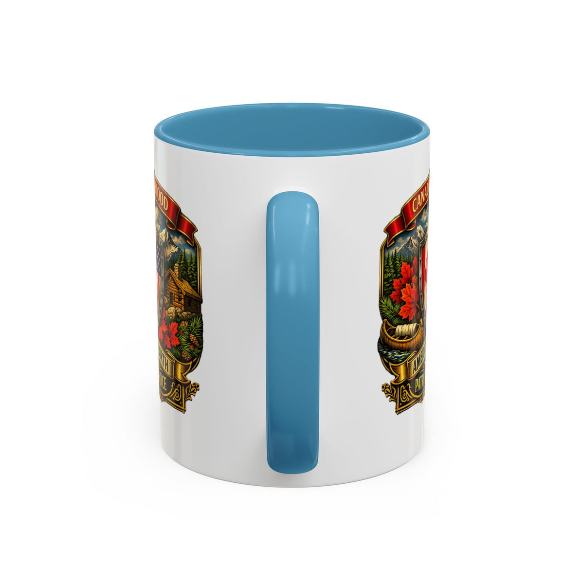 Canadian/American Pride Coat of Arms Accent Coffee Mug (11/15oz)