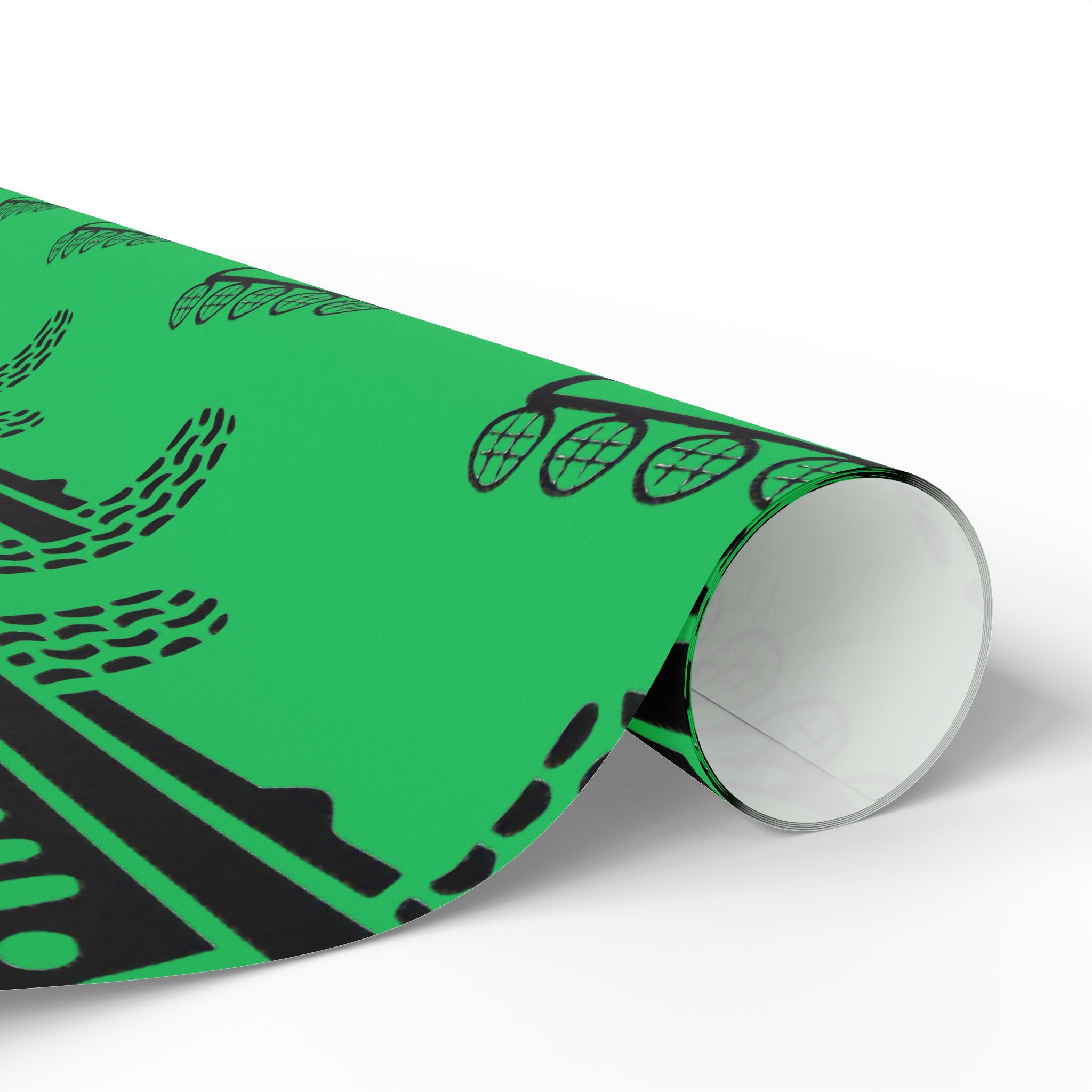 Green 4X4 offroad Pattern Wrapping Paper — Succulent-Themed Gift Wrap for Jeep Lovers
