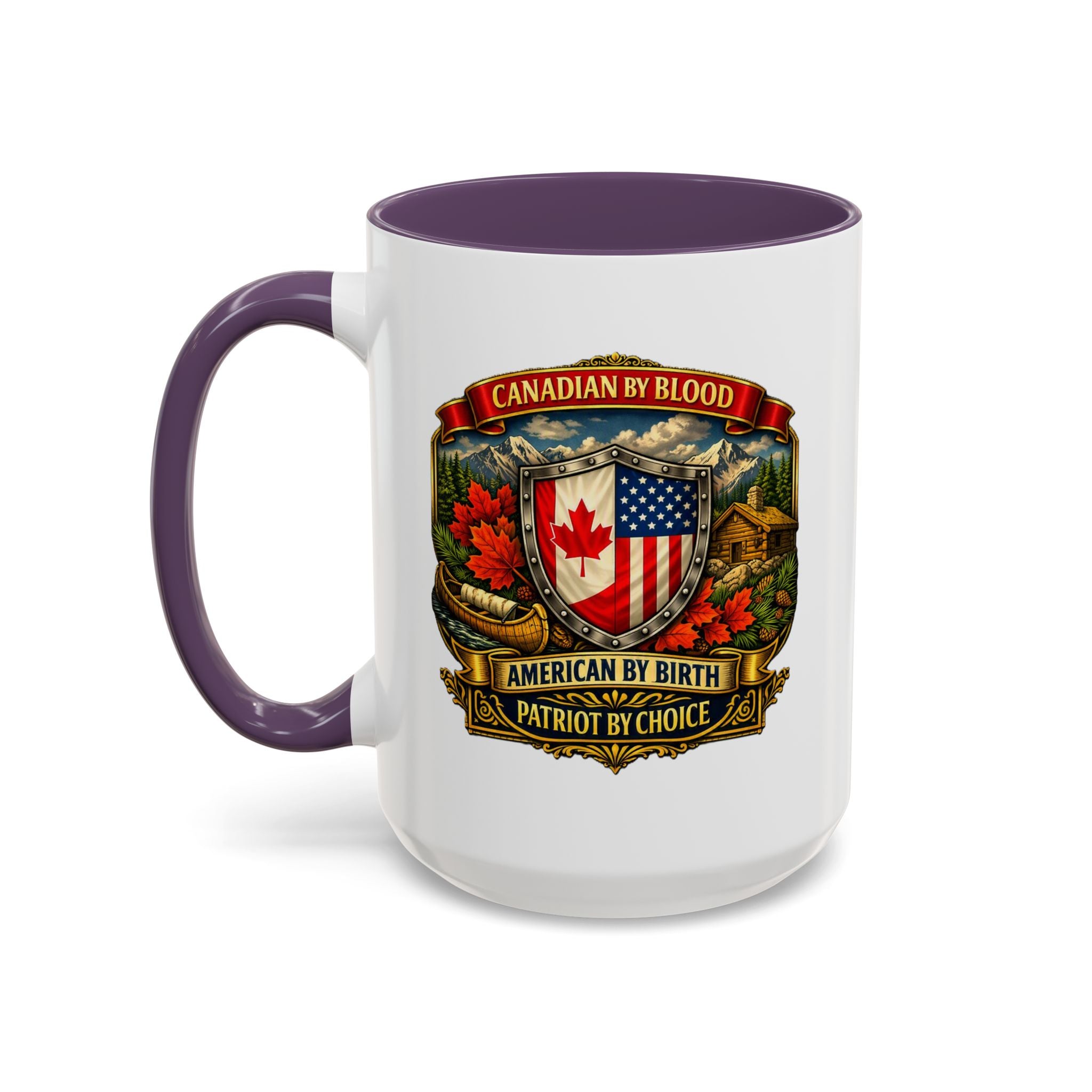 Canadian/American Pride Coat of Arms Accent Coffee Mug (11/15oz)