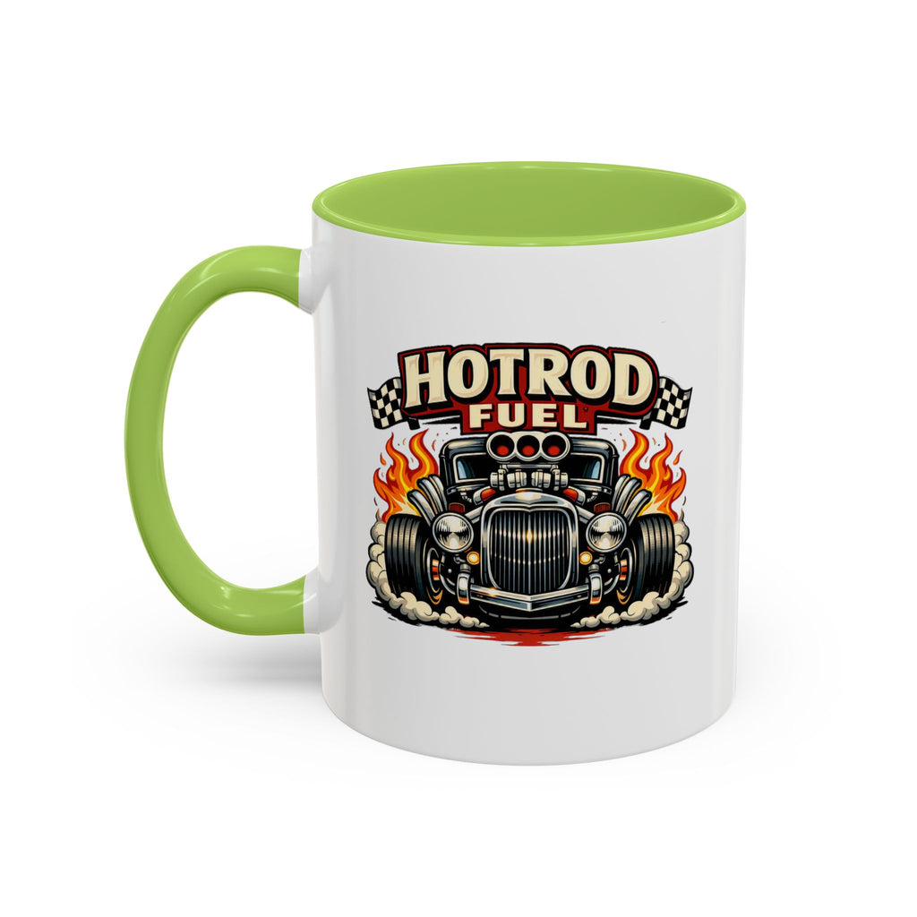 Hot Rod Fuel Coffee Mug — Vintage Muscle Car Racing Accent Mug