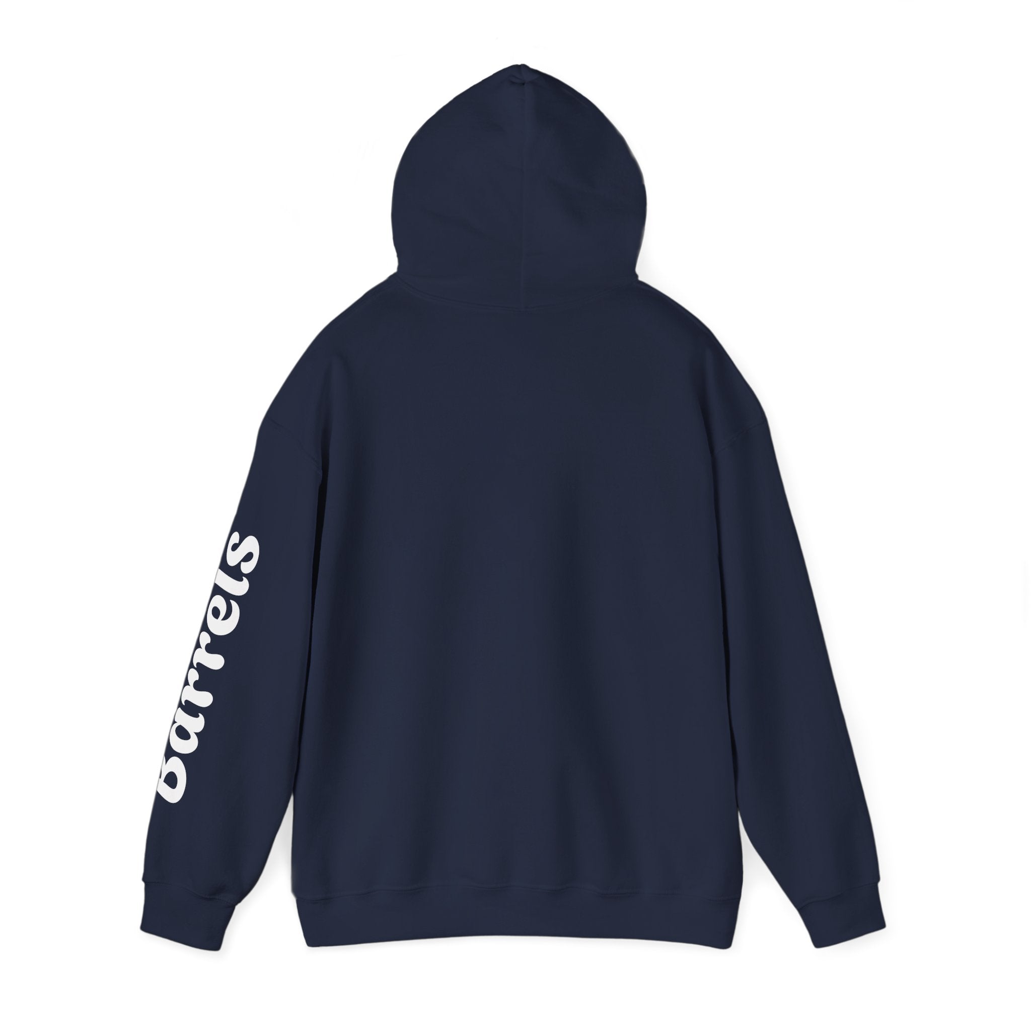 Cowgirl Barrel Racing Hoodie — Western Rodeo Pullover with 'barrels' Sleeve Text