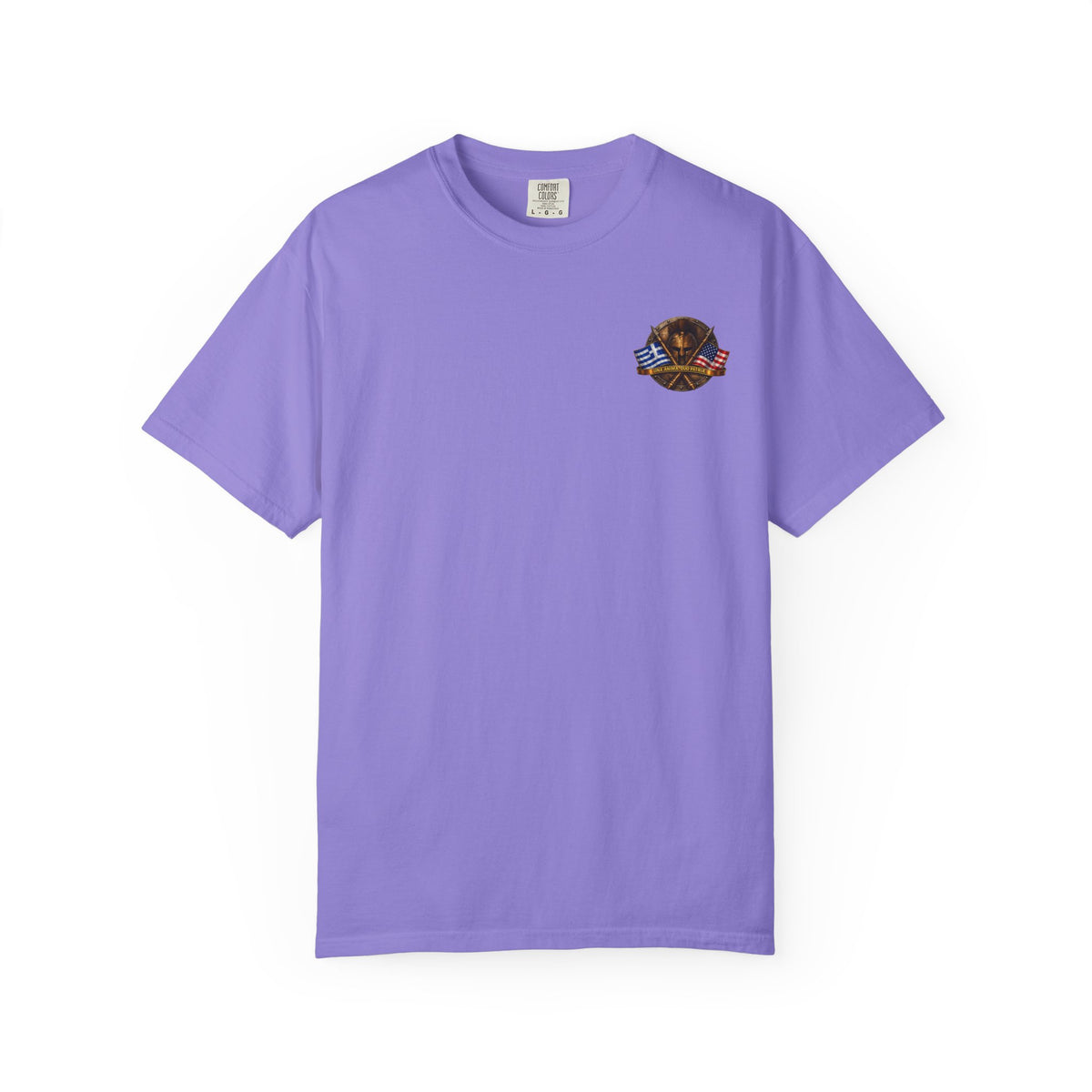 Greek American Heritage T-Shirt — Eagle Crest with Flags & "One Nation" Emblem