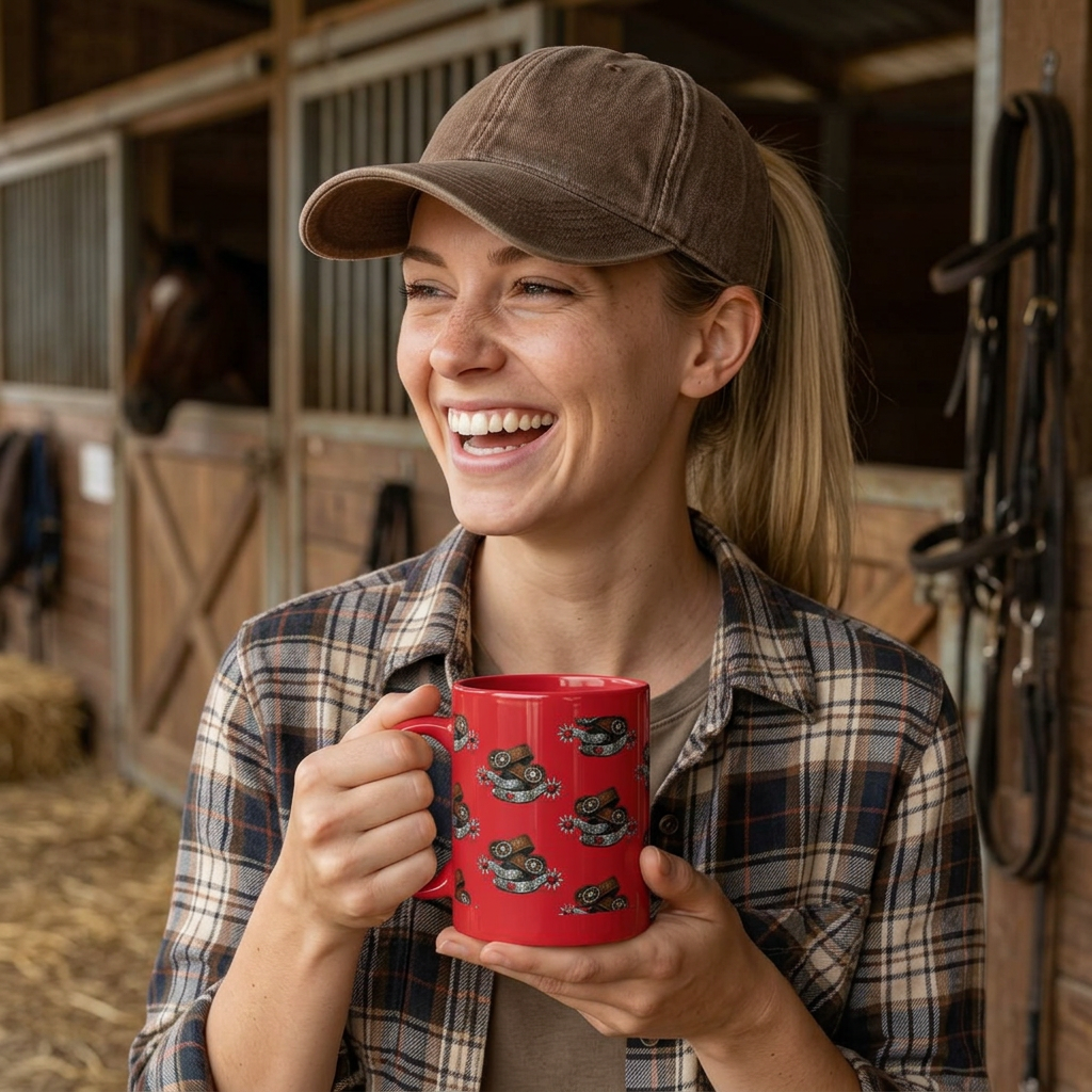 Cowgirl Spur Designed Ceramic Mug — Coffee Cup 11oz