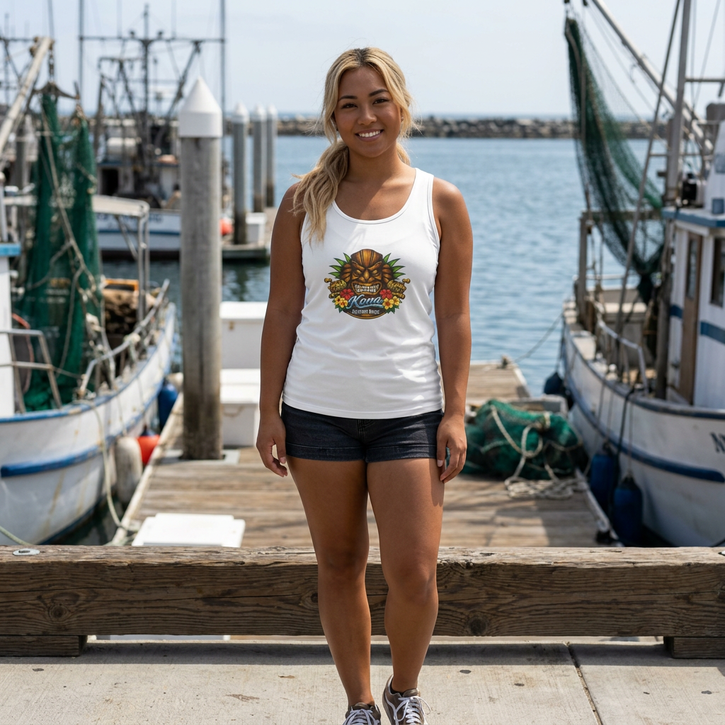 Vintage Pinup Surf Tank Top — 'Battle Born' Retro Beach Graphic