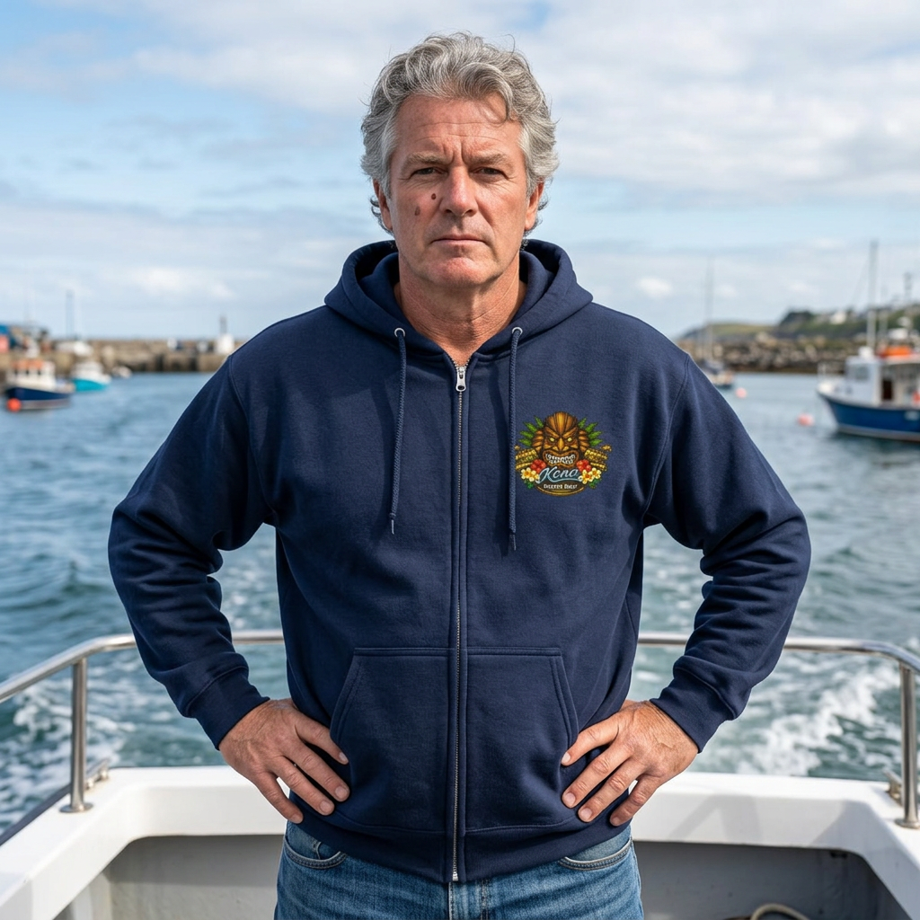 Kona Kustom Rods - Full-Zip Hoodie – Retro 'Battle Born' Vintage Pinup Graphic Zip-Up Sweatshirt