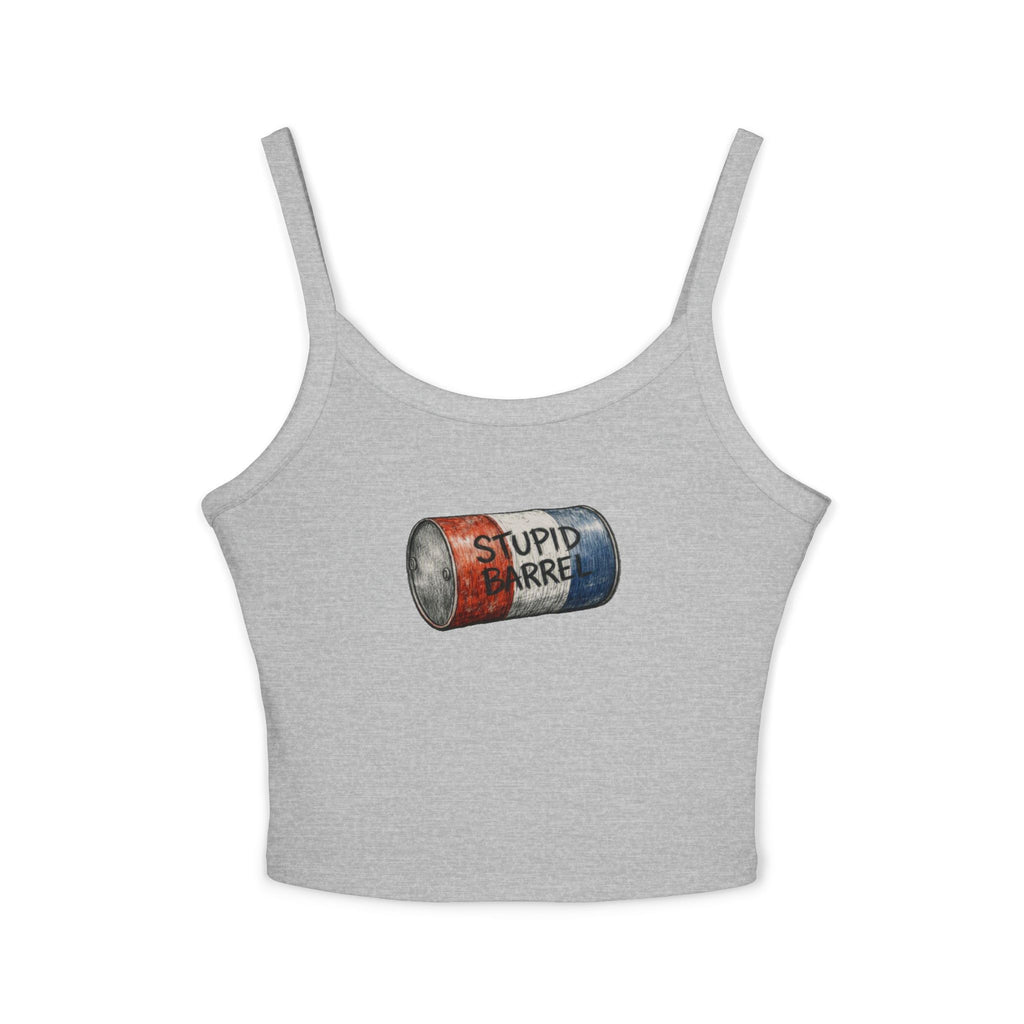 Stupid Barrel Graphic Cropped Tank — Women’s Spaghetti Strap Crop Top