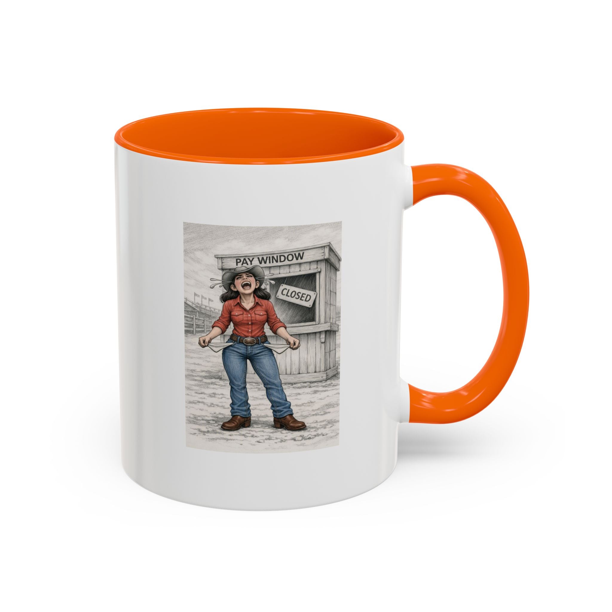 Out of the Money Barrel Racing Coffee Mug — Rodeo Cowgirl Accent Mug (11/15 oz)