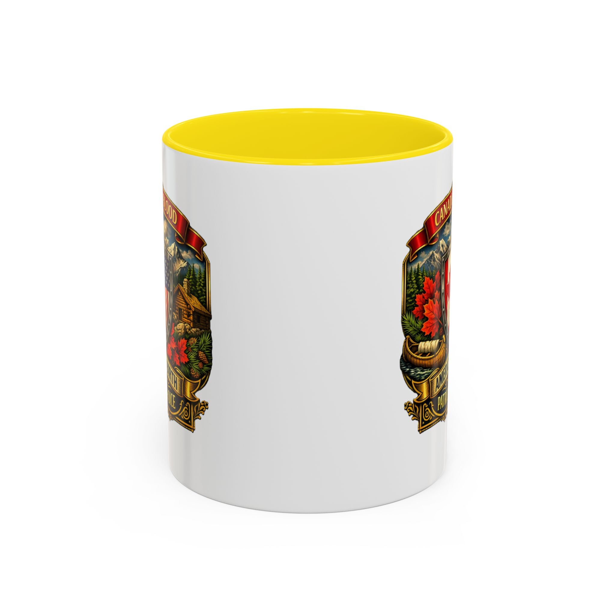 Canadian by Blood American by Birth Accent Coffee Mug — Patriot by Choice 11/15oz