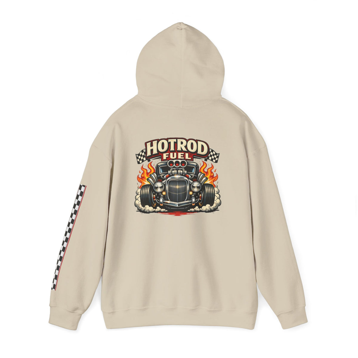 Hot Rod Hoodie — "Hot Rod Fuel" Vintage Car Racing Pullover