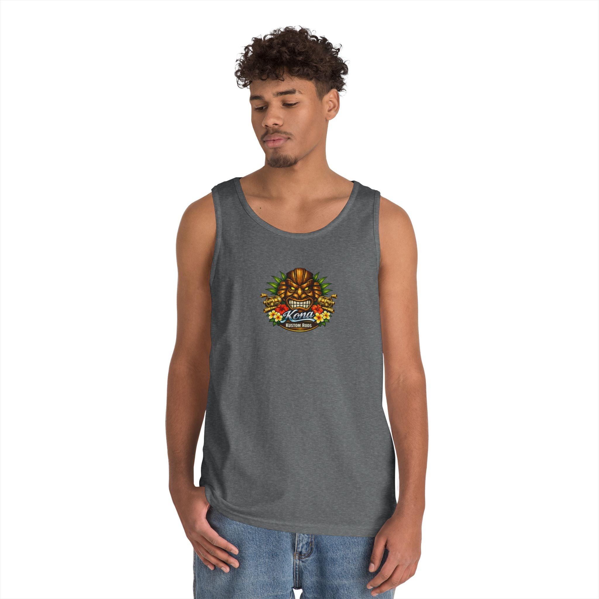 Kona Kustom Rods Tank Top — 'Yellowtail Tami' Retro Beach Graphic