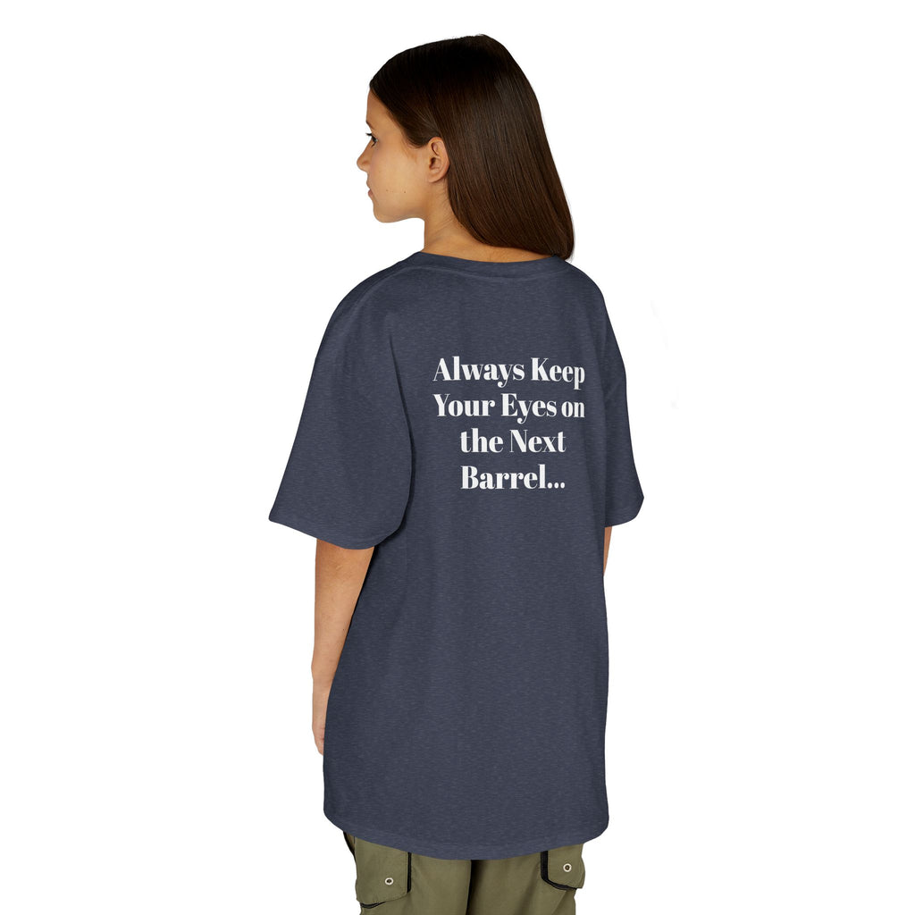Kids T-Shirt — 'Always Keep Your Eye On the Next Barrel' Cowgirl Graphic