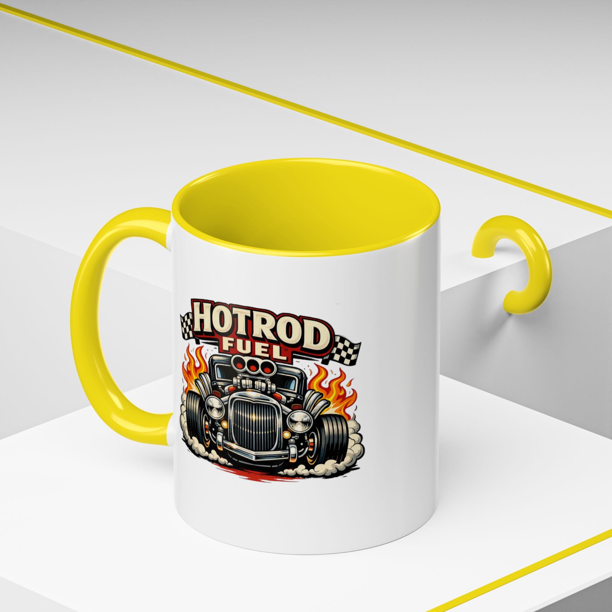 Hot Rod Fuel Coffee Mug — Vintage Muscle Car Racing Accent Mug