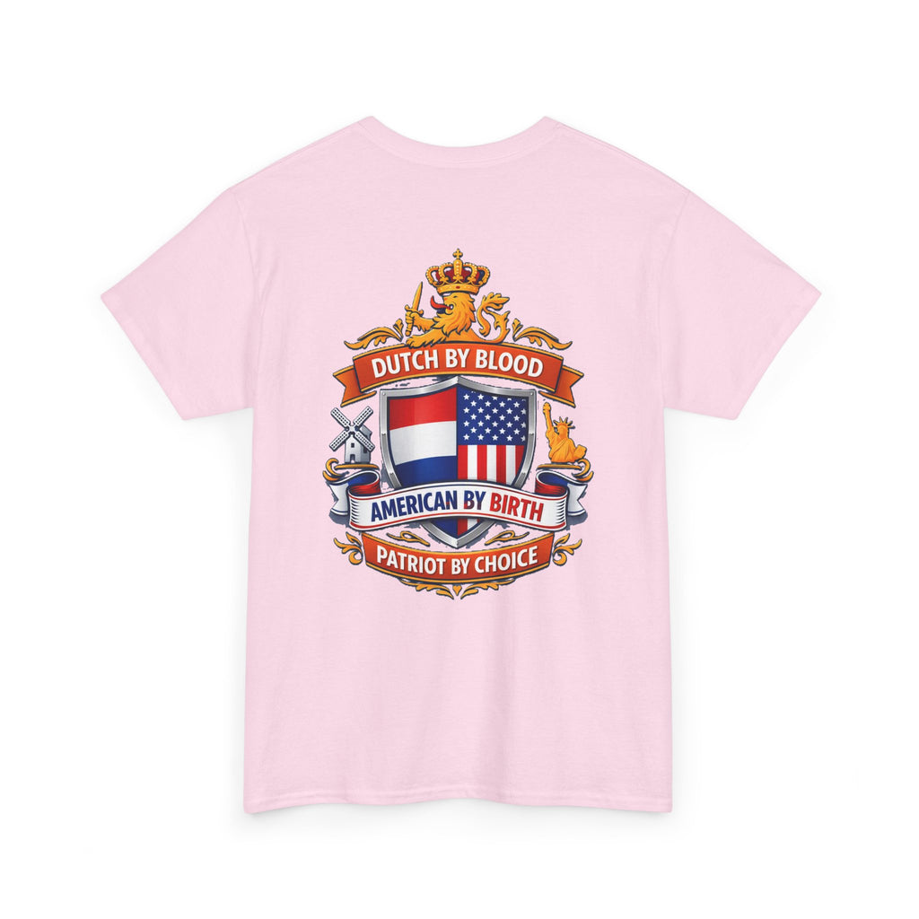 Dutch by Blood, American by Birth T-Shirt — Patriotic Netherlands USA Crest Tee