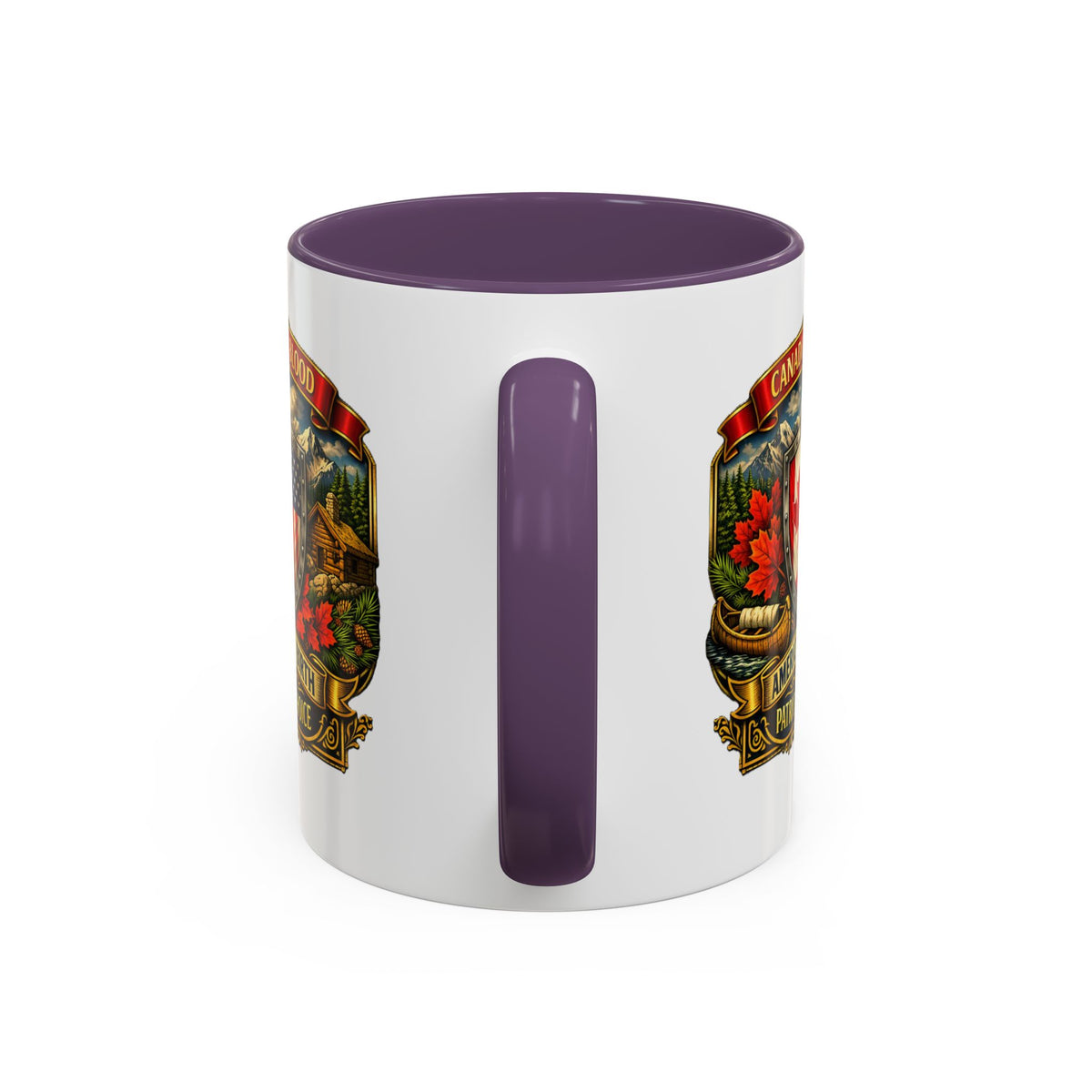 Canadian/American Pride Coat of Arms Accent Coffee Mug (11/15oz)
