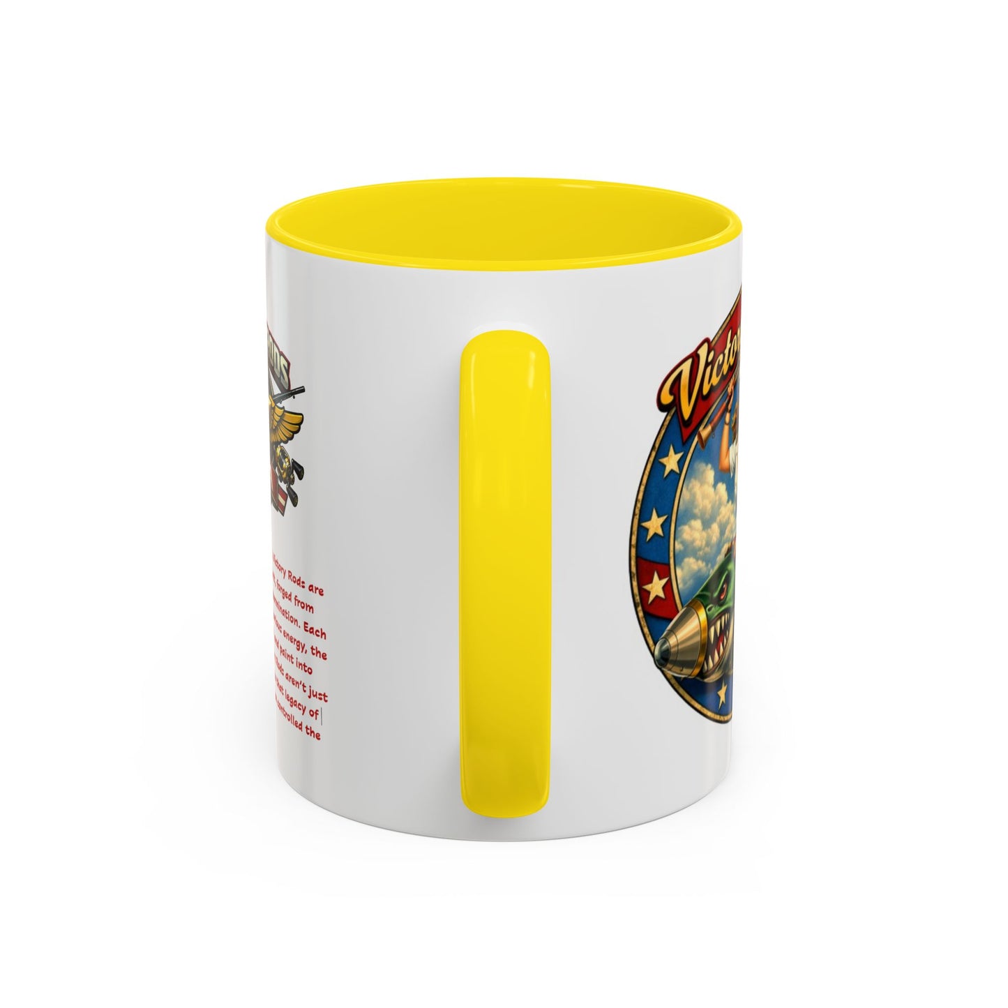 Victory Rods Sportfisherman's WWII Nose Art Pin-Up Illustration Mug | Ceramic Coffee Cup