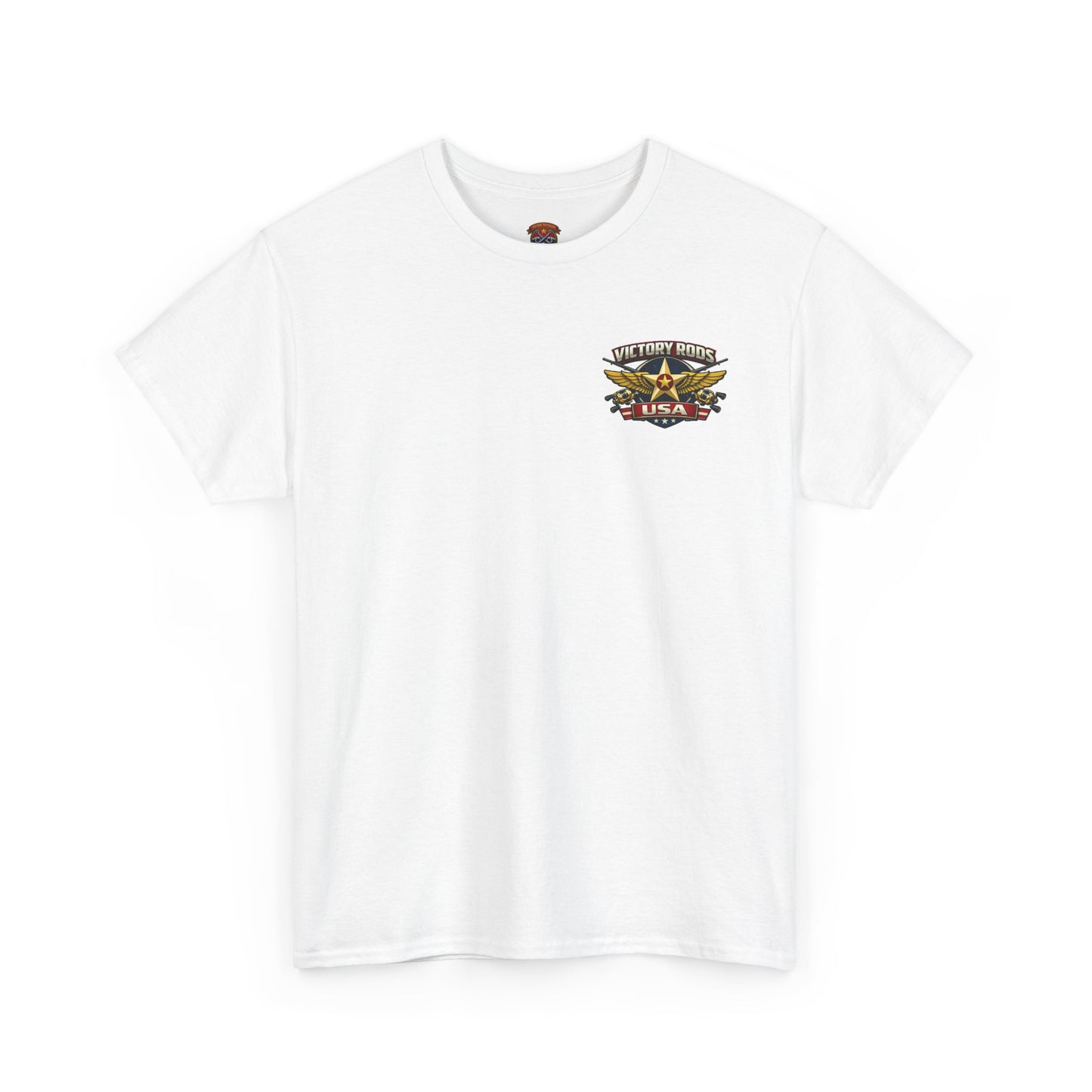 Vintage Pinup Fishing T-Shirt — “Victory Rods” Calico Carol Graphic Tee