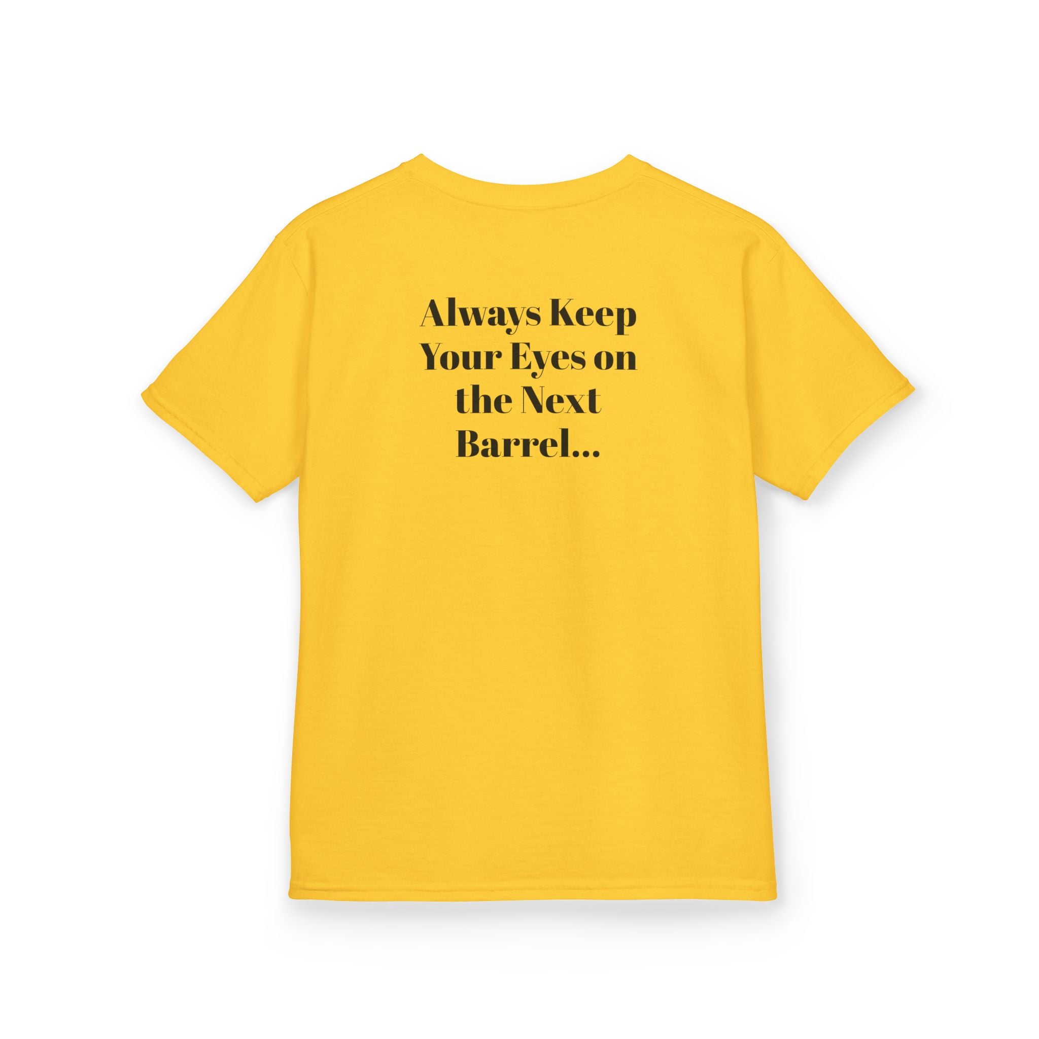 Kids T-Shirt — 'Always Keep Your Eye On the Next Barrel' Cowgirl Graphic