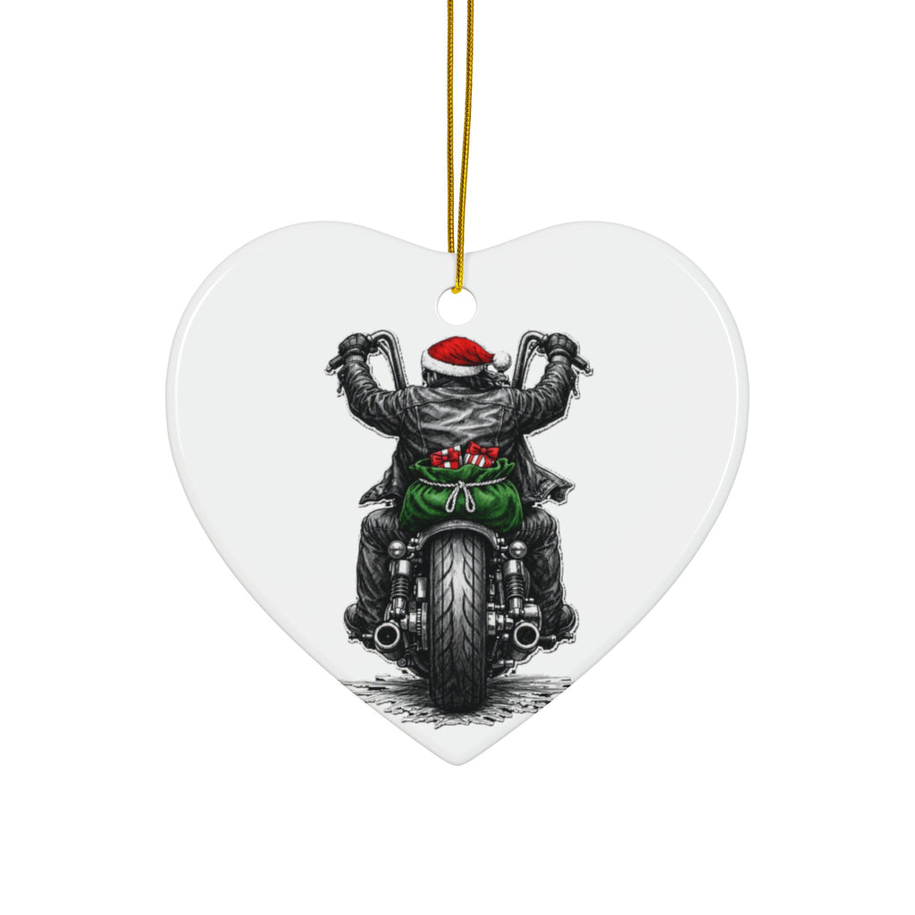Copy of Biker Motorcycle Ceramic Ornament — Double-Sided Round Holiday Decoration