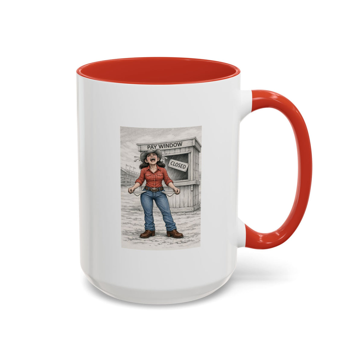 Out of the Money Barrel Racing Coffee Mug — Rodeo Cowgirl Accent Mug (11/15 oz)