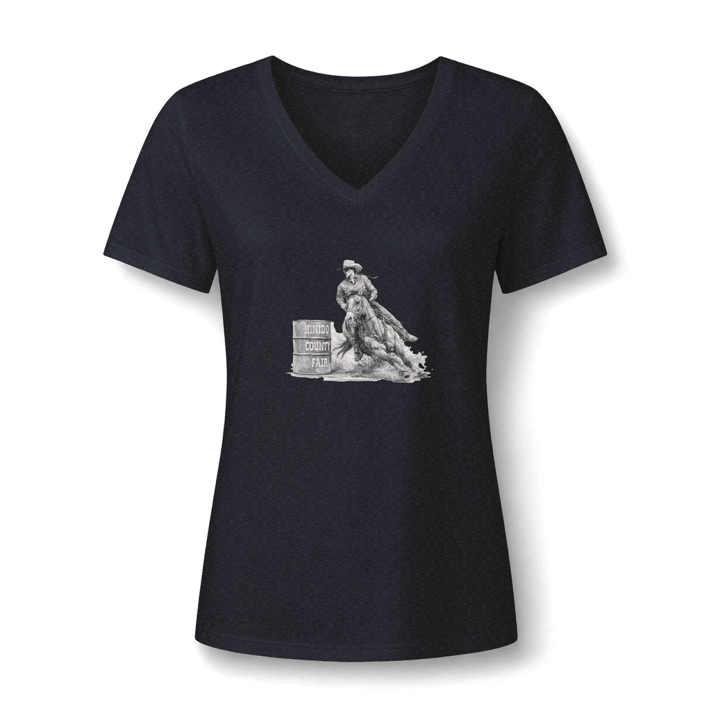 Cowgirl Barrel Racer V-Neck Tee — Rodeo Western Women's Shirt
