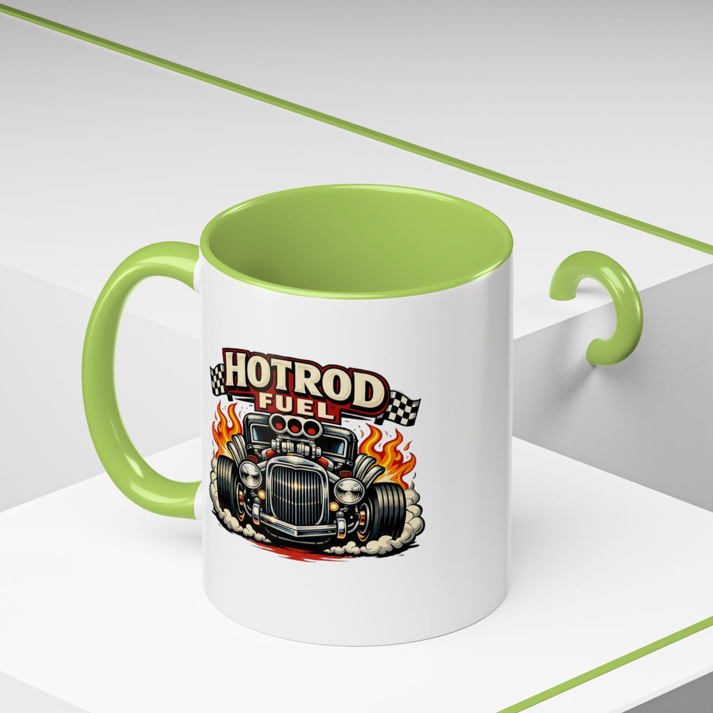 Hot Rod Fuel Coffee Mug — Vintage Muscle Car Racing Accent Mug