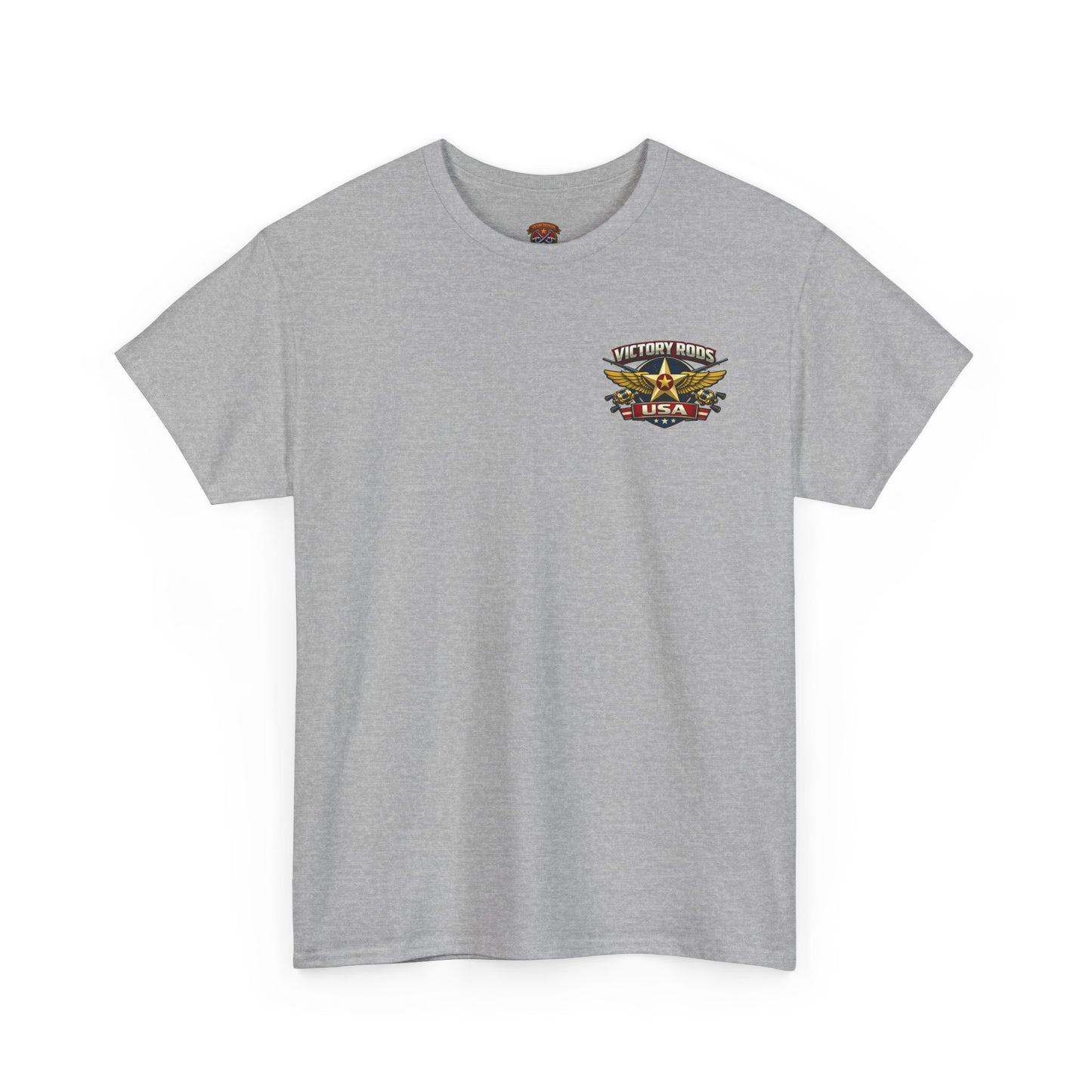 Vintage Pinup Fishing T-Shirt — “Victory Rods” Calico Carol Graphic Tee