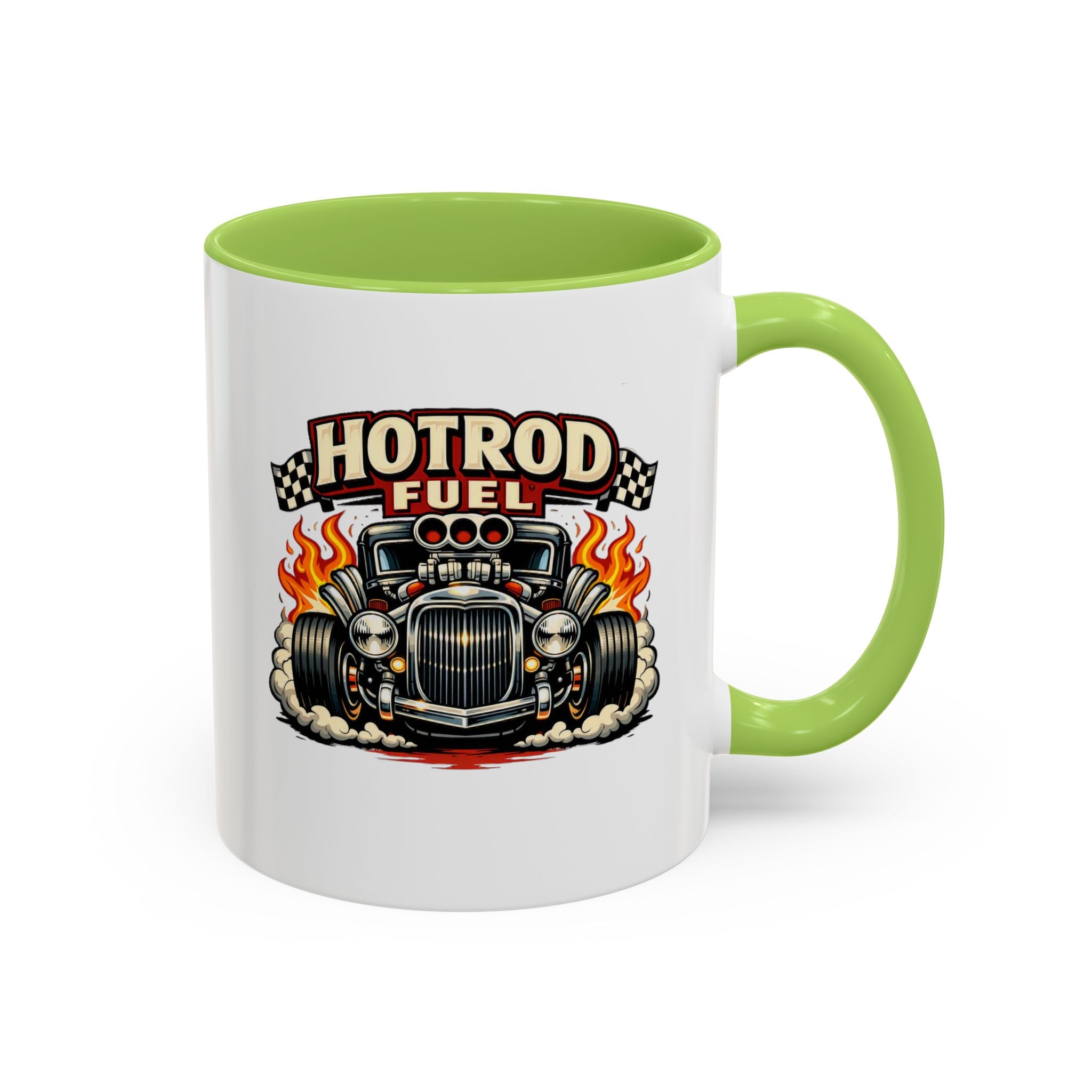 Hot Rod Fuel Coffee Mug — Vintage Muscle Car Racing Accent Mug