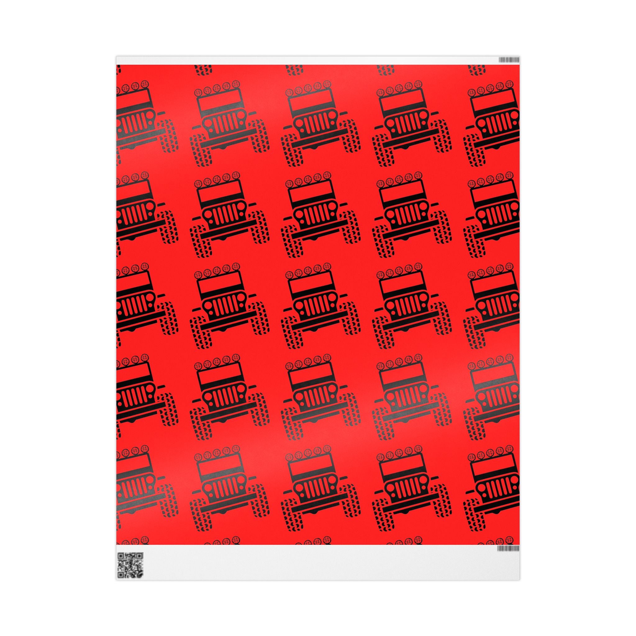 4X4 Off-Road Wrapping Paper Roll — Red Holiday Pattern for the Jeep lover.